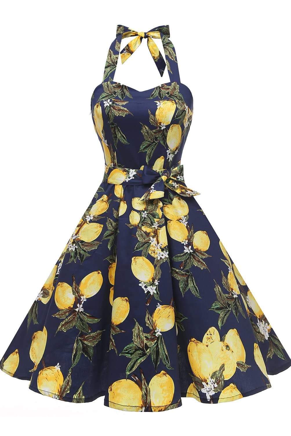 Topdress Women'sVintage Polka Audrey Dress 1950s Halter Retro Cocktail Dress