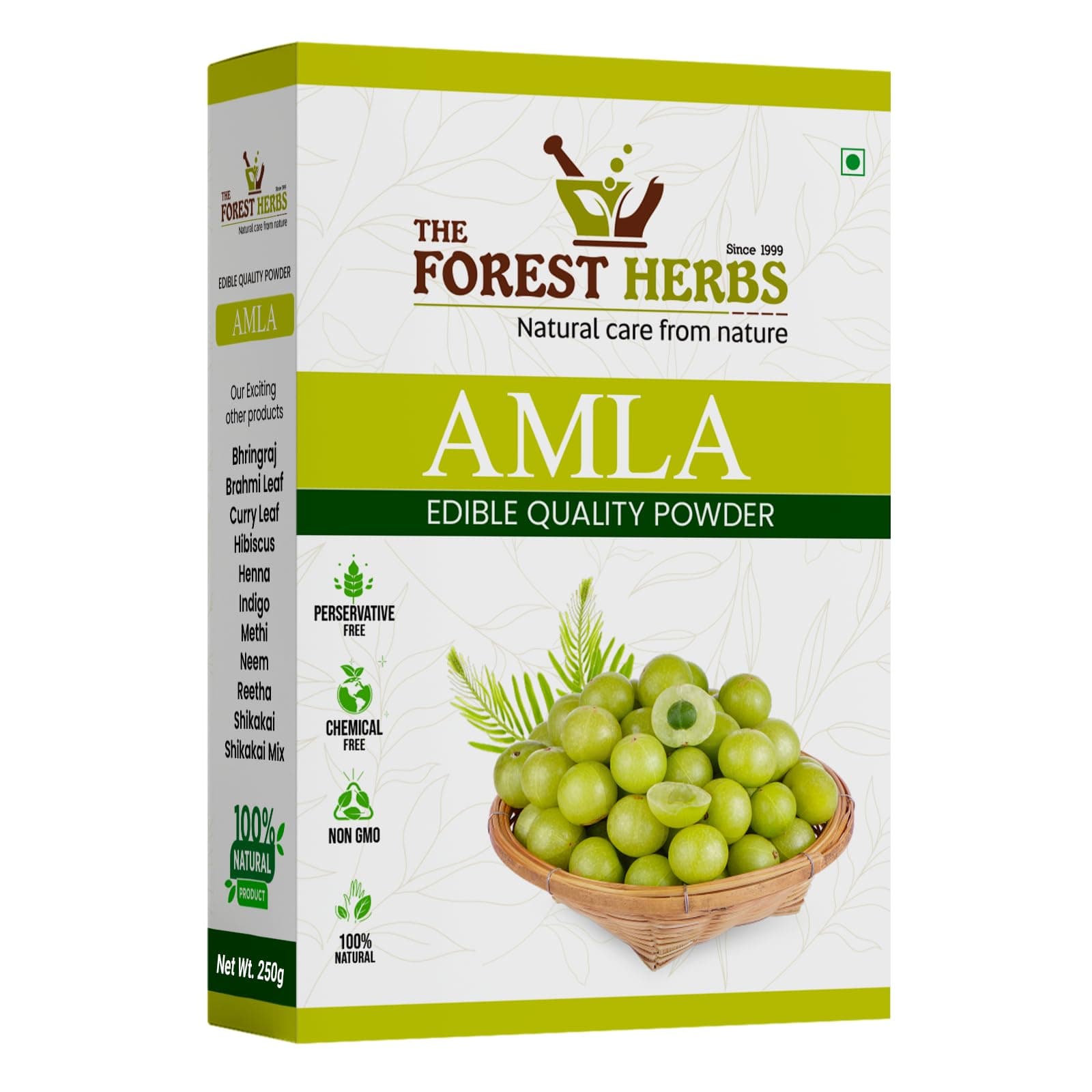 Forest Herbs 100% Natural Organic Amla Powder For Hair Growth - 100 Grams