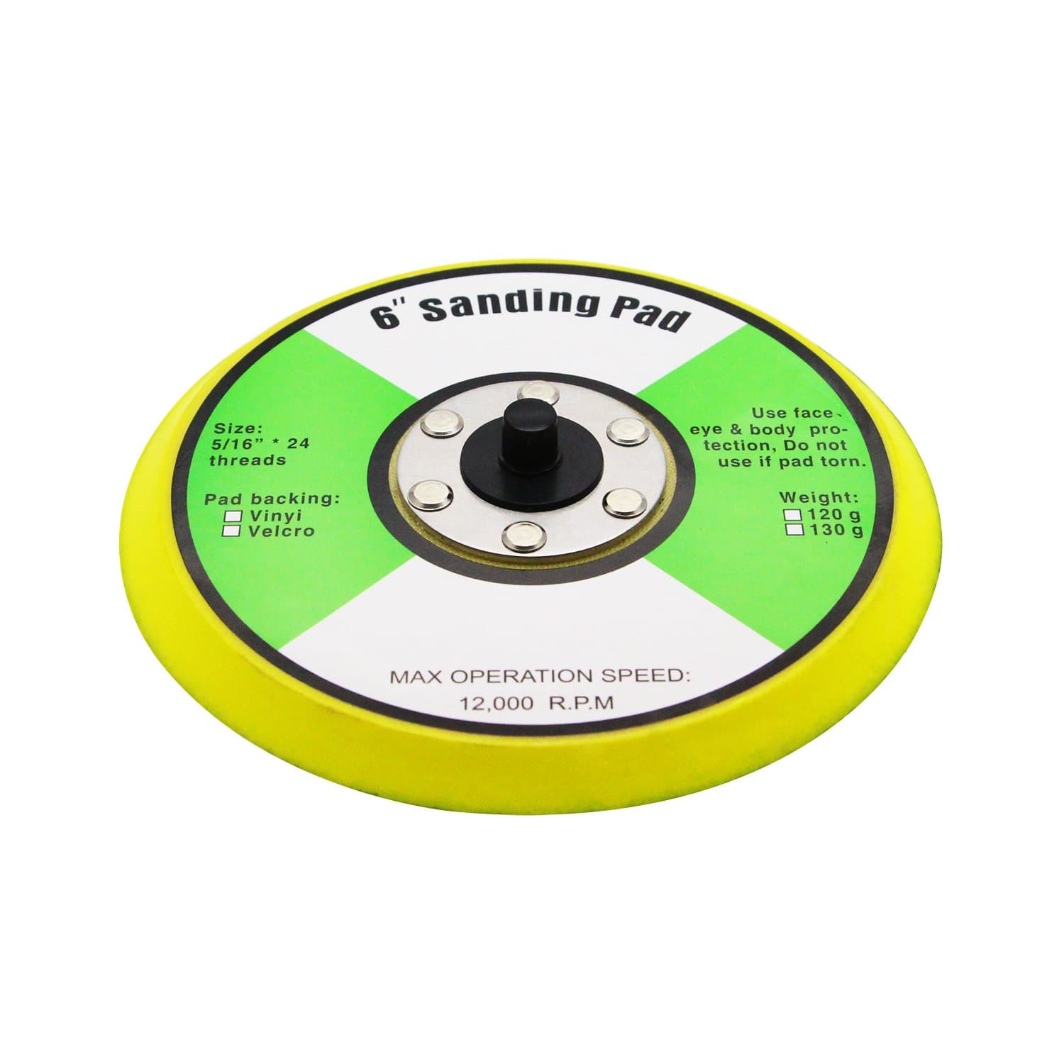 SHININGEYES Hook and Loop Backing Pad 125mm 150mm for Random Orbital Sander (150mm)