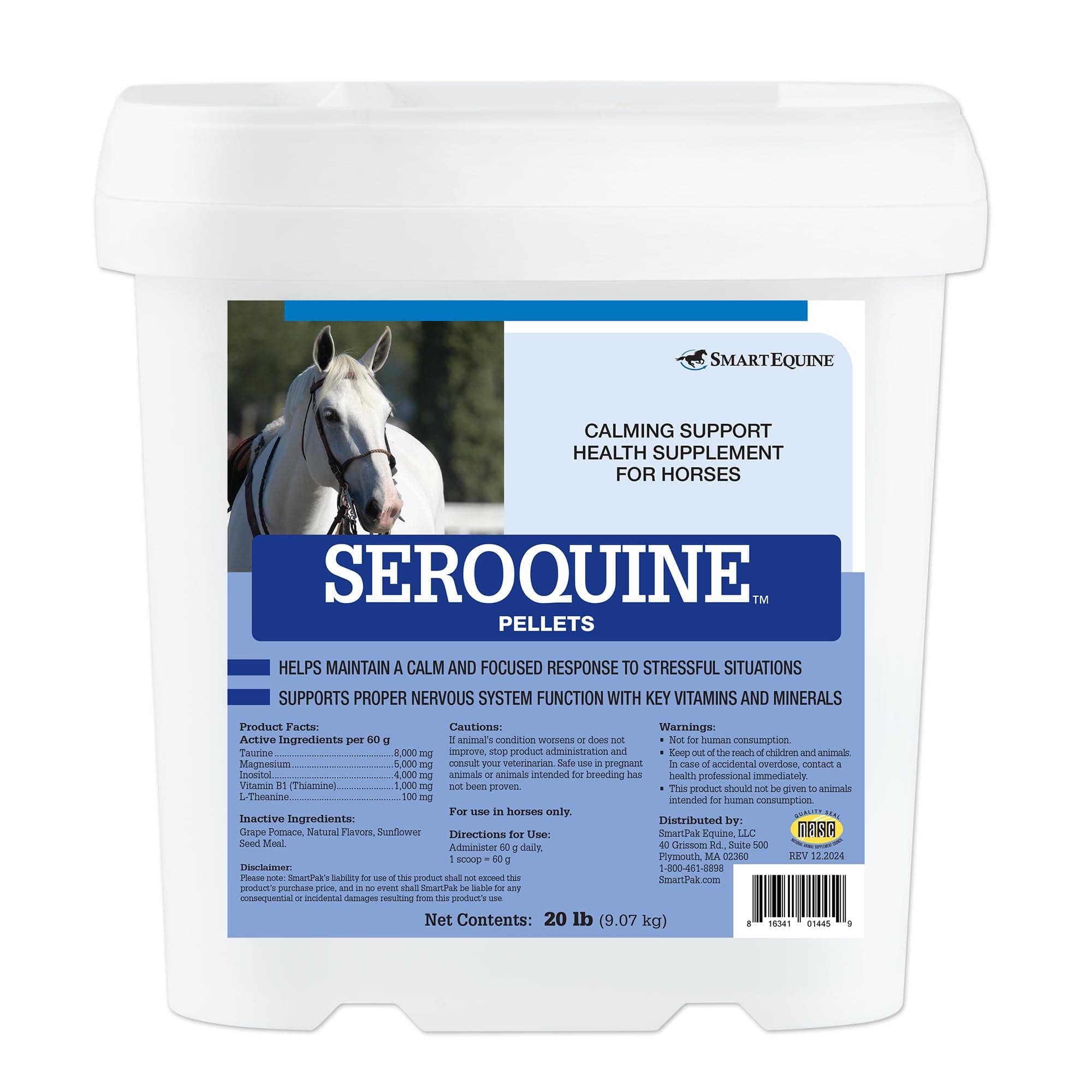 Seroquine Pellets | Seroquine Horse Calming Supplement | Herb Free Calming Supplement for Horses | Ideal for Keeping Your Horse Calm Before Travel | 20 lb