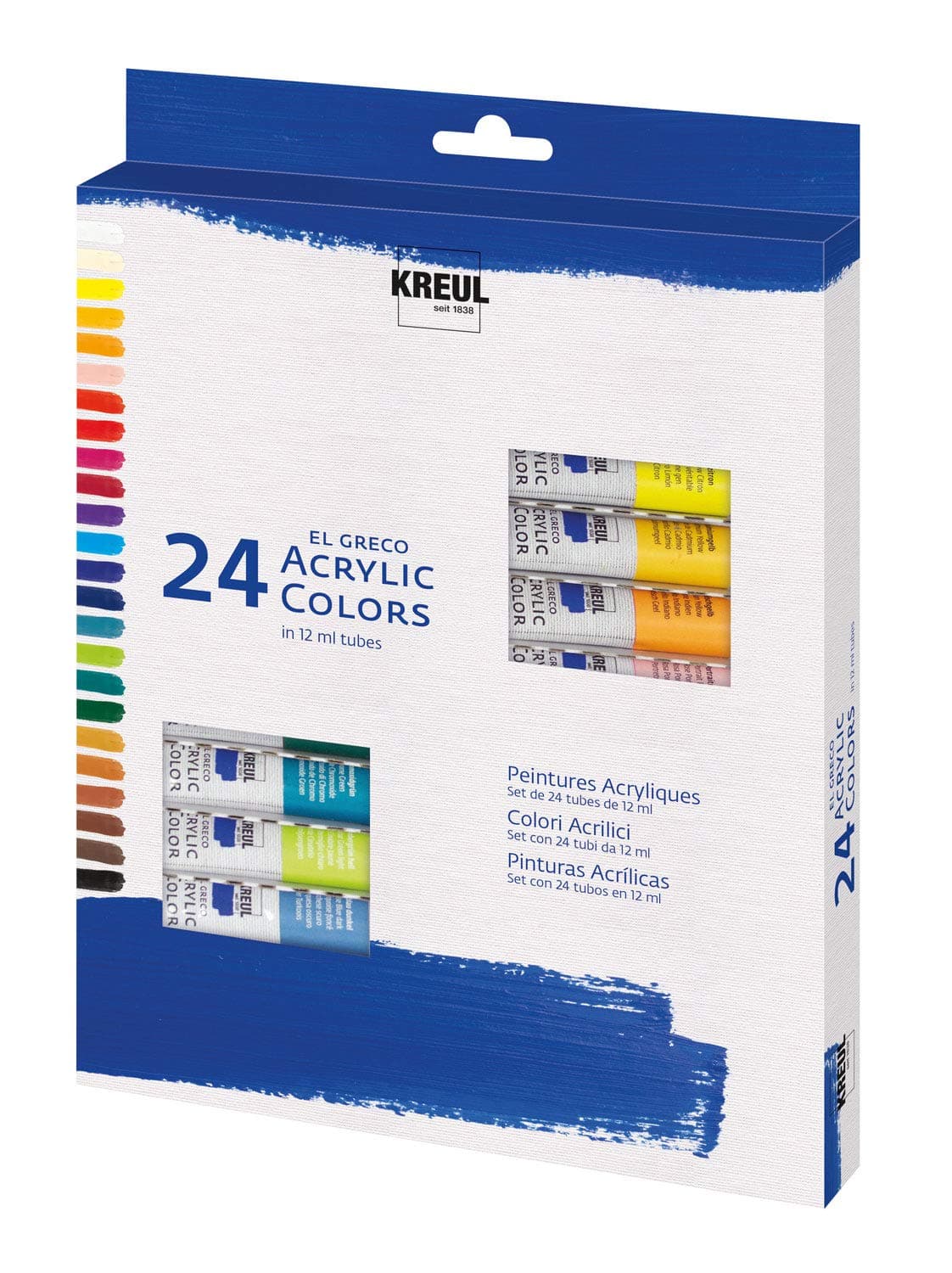 KREUL C. El Greco 28253 – Acrylic Paints 12 ml, Set of 24