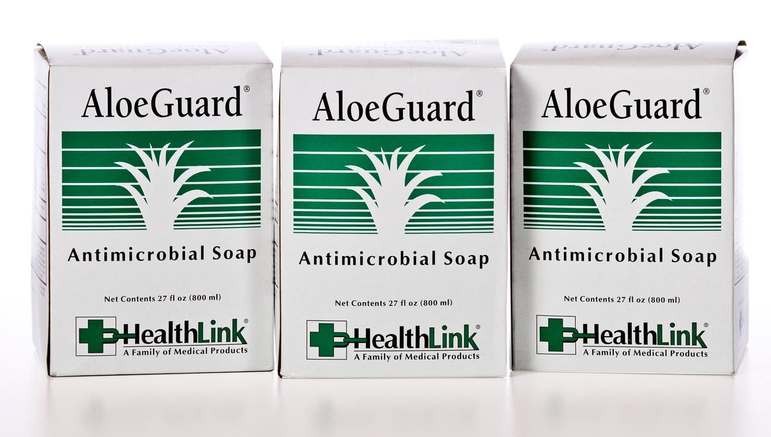 Healthlink AloeGuard 7720 Moisturizing Antimicrobial Soap, 800ml Wall Refill, Aloe Vera Infused, PCMX, Floral Scent (3-Pack)
