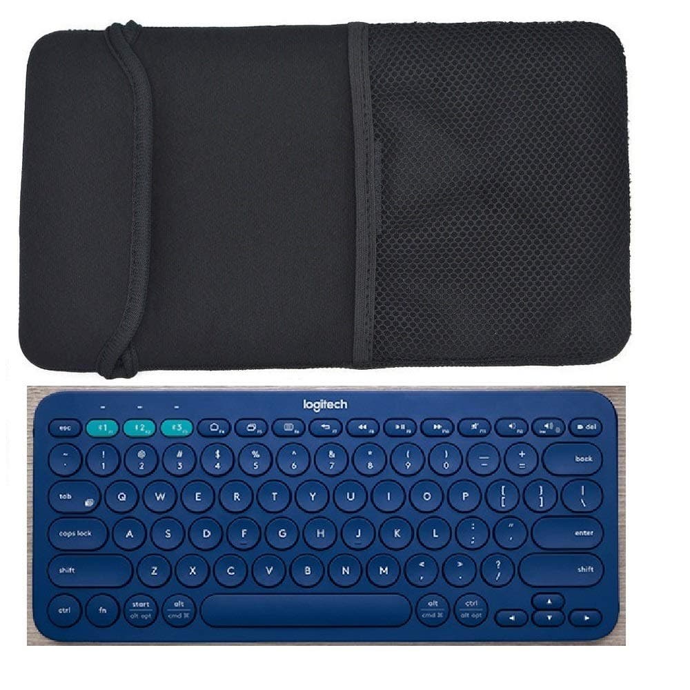 Black Color Neoprene Carrying Protection Sleeve Case Cover for Logitech K380 Multi-Device Bluetooth Keyboard and Arteck HB030B Portable Wireless Keyboard Case(K380)