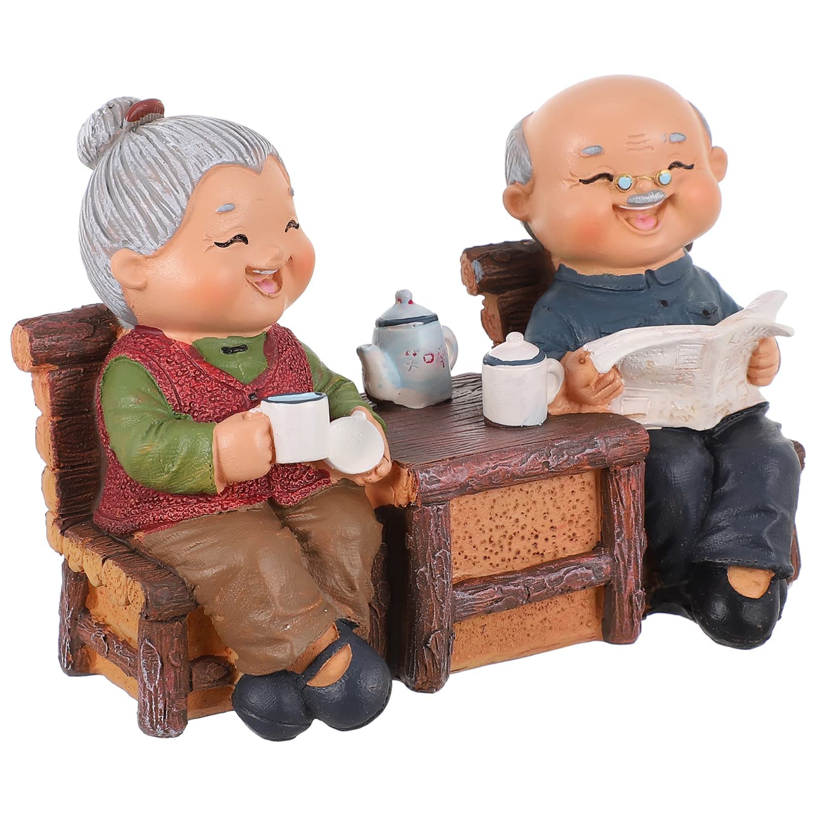 IMIKEYA Love Couple Figurines: Love Sculpture Elderly Couple Sculpture Anniversary Statue Resin Collectible for Valentines Christmas Wedding Desktop Decor