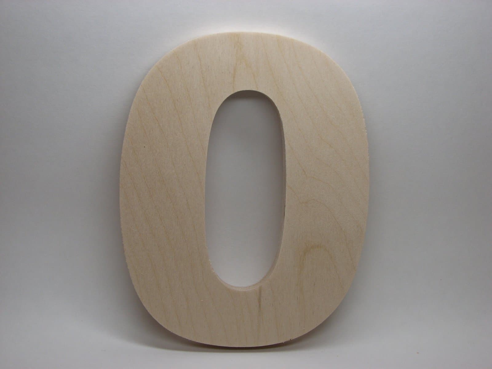 LetterWorx 8" Wooden Number 0 - Arial Font | Unfinished Baltic Birch Wood Letter | 8 Inch Tall