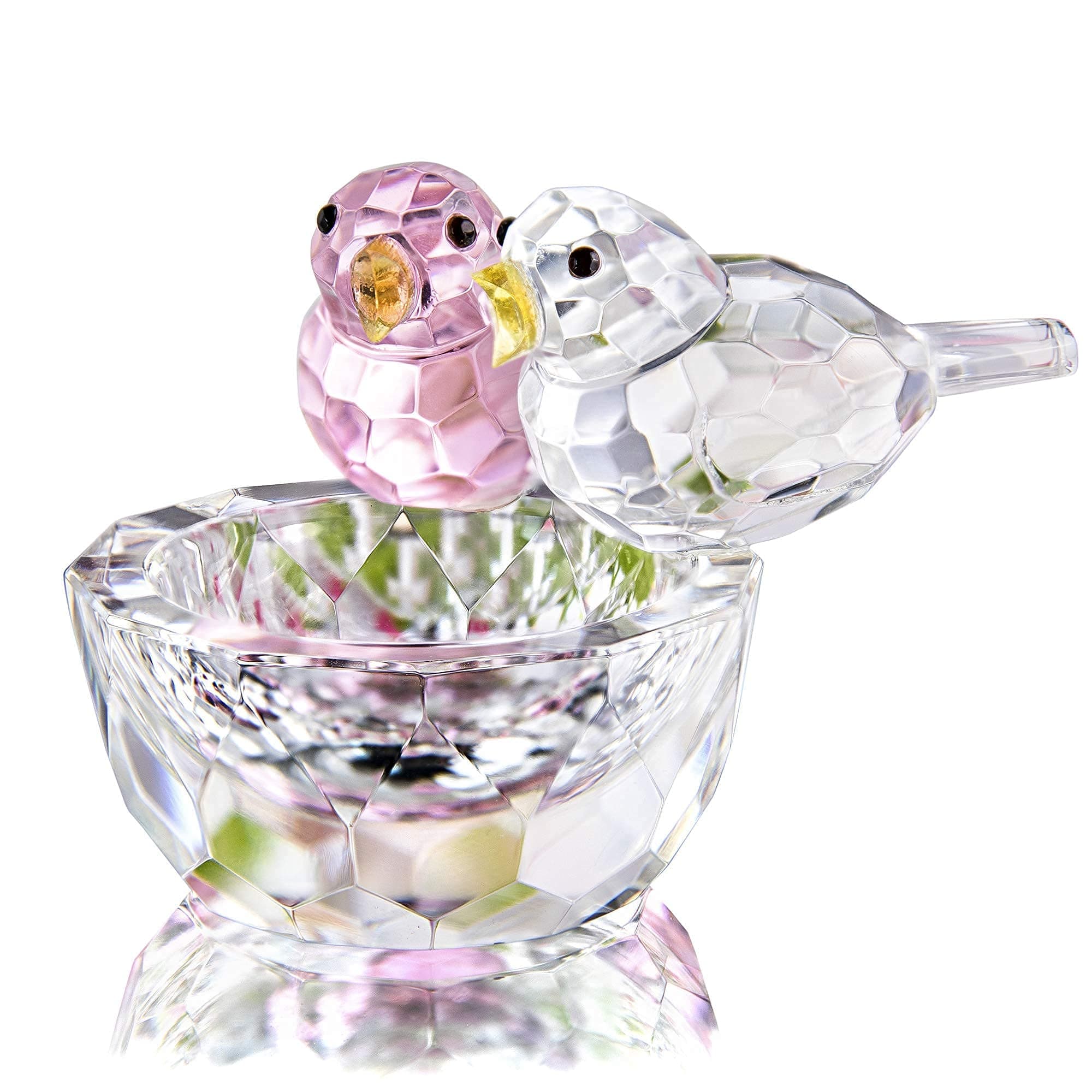 HDCRYSTALGIFTS Crystal Bird Figurine Collectible Art Glass Animal Figurines Table Home Decor
