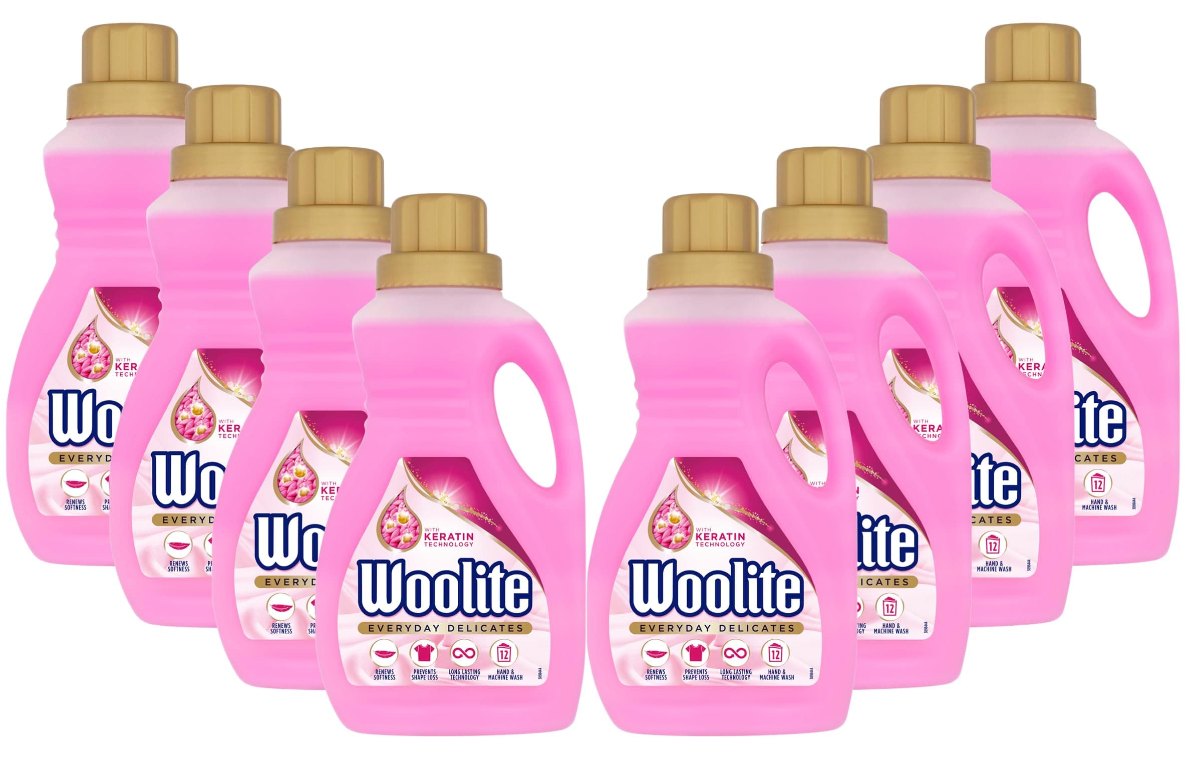 Laundry Detergent Liquid, Delicates, Hand and Machine Wash - 4 Bottles x 750 ml (Pack of 8)