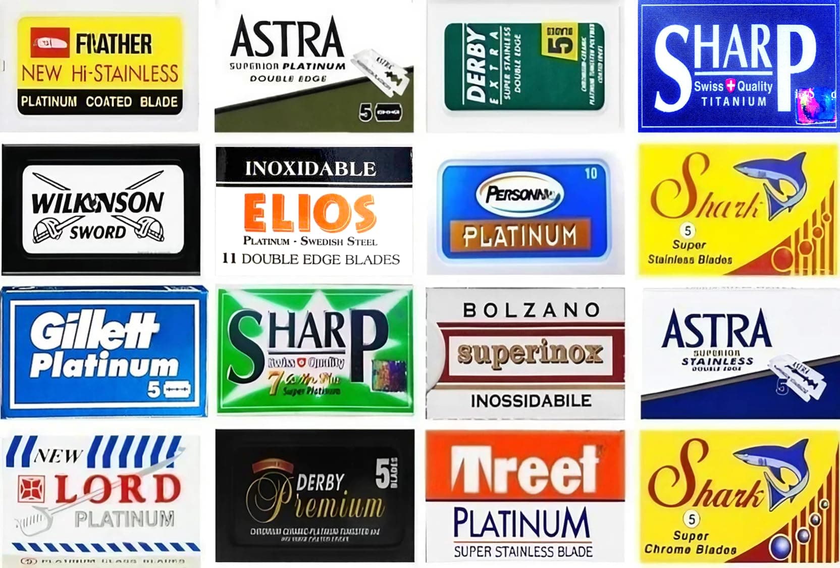 Razor Blades Club 100 Excellent Quality Double Edge Razor Blades Sampler (16 different brands)