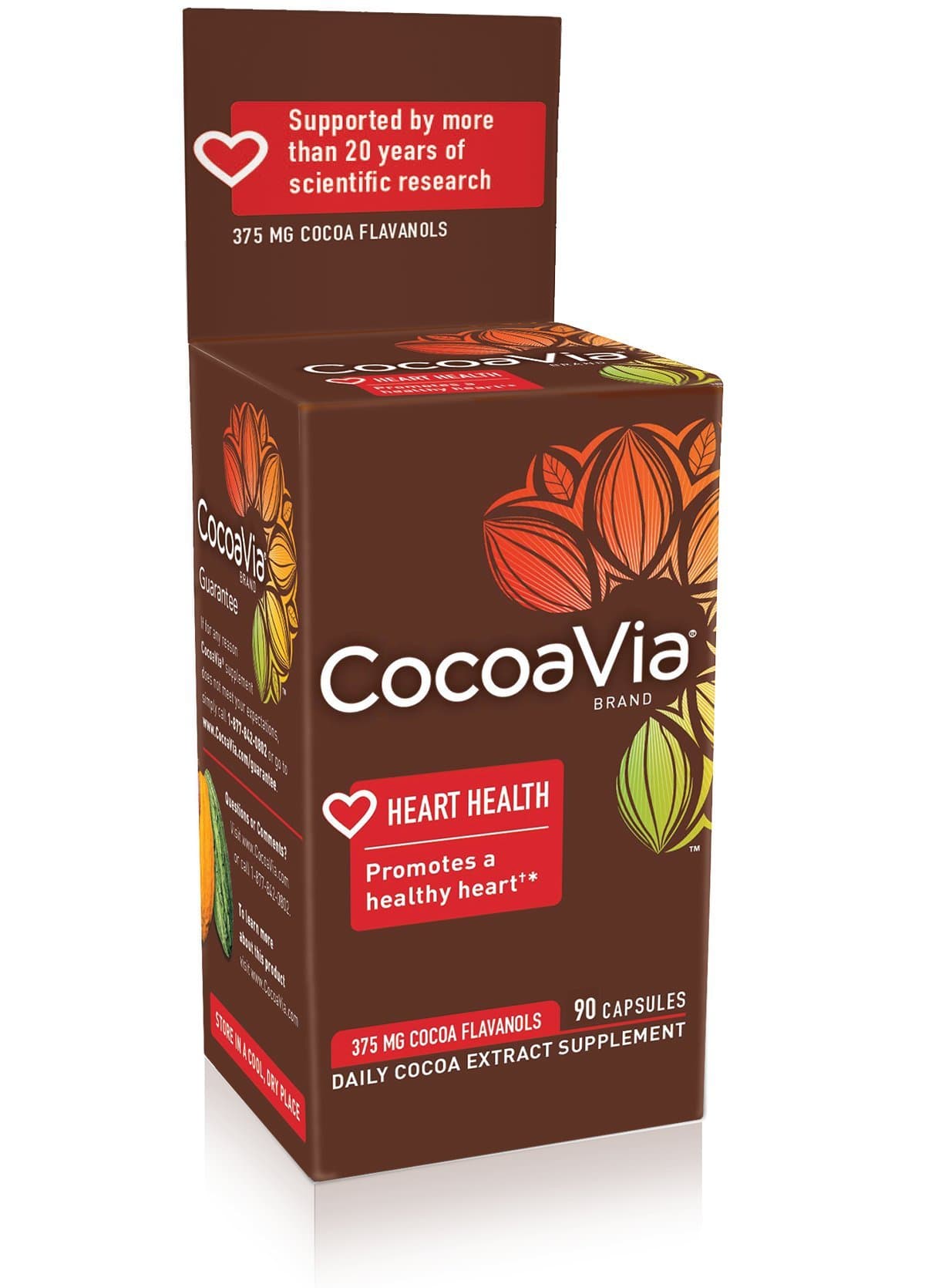 Cocoavia Supplement, Promotes Healthy Blood Flow, Vegetarian Capsules, 375Mg Cocoa Flavanols, 30-Day Supply
