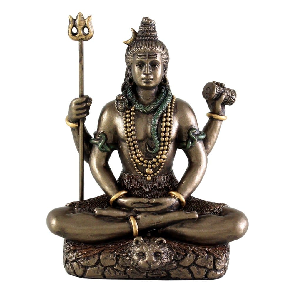 Top Collection Hindu God Lord Shiva in Meditation Bronze Finish Figurine Sculpture Statue