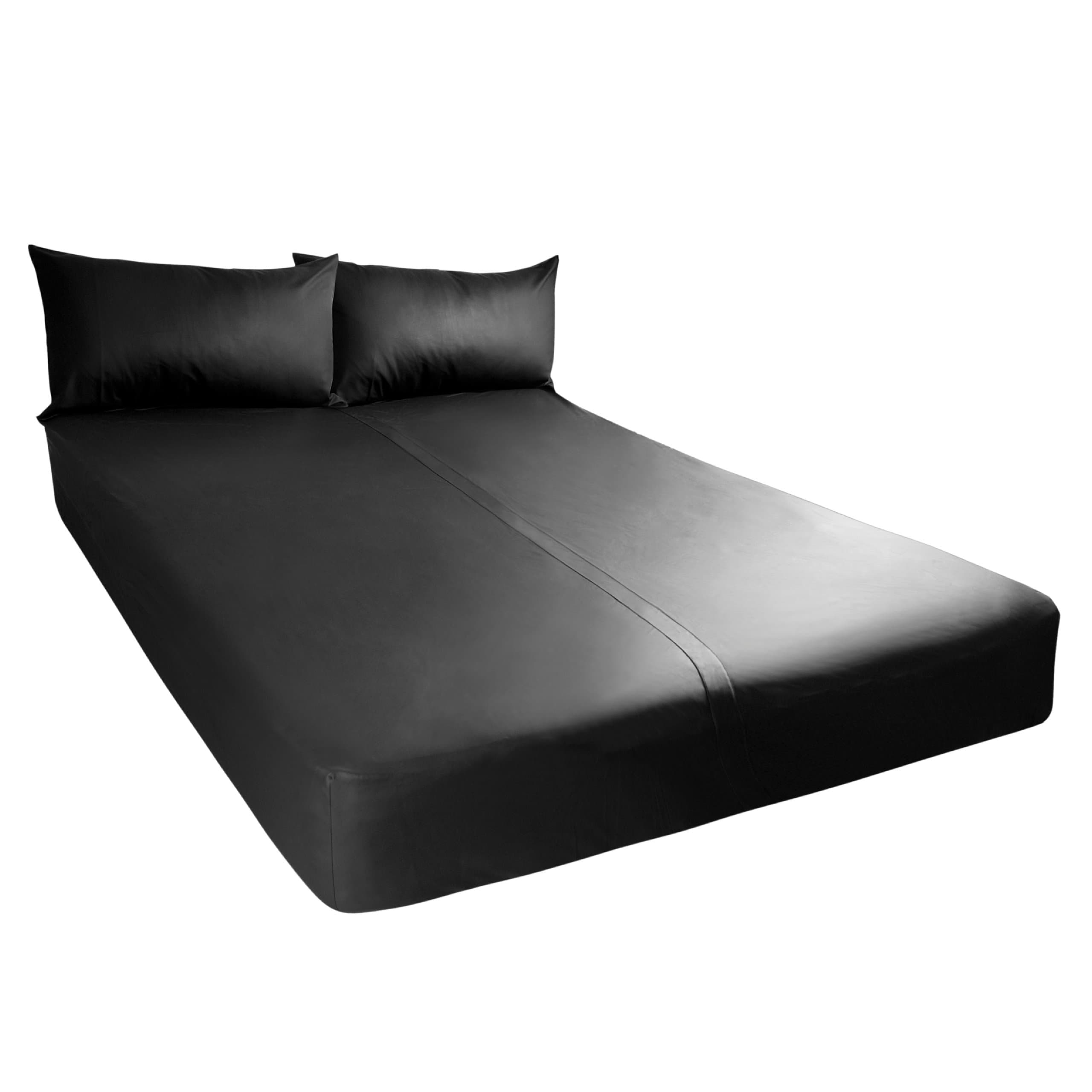 (Ship from USA) EXXXTREME Sheets Rubber Queen Size Black Bed Sheet 60X80" Waterproof (1 Fitted Sheet)