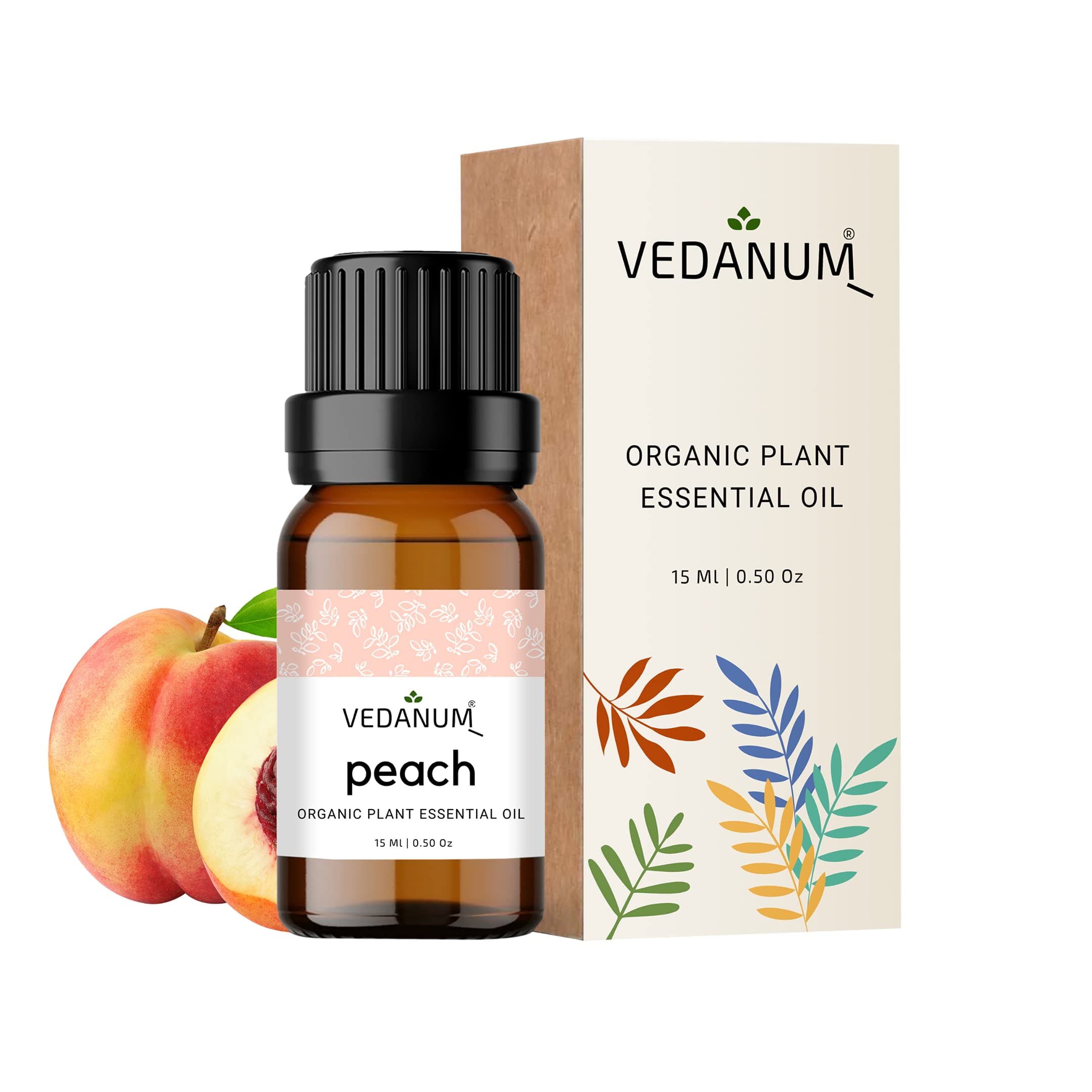 VEDANUM Premium Essential Oil for Aromatherapy, Oil Diffuser, Aroma Burner, Home D�cor Activities - 15 ML Organic Concentrate || (Peach)
