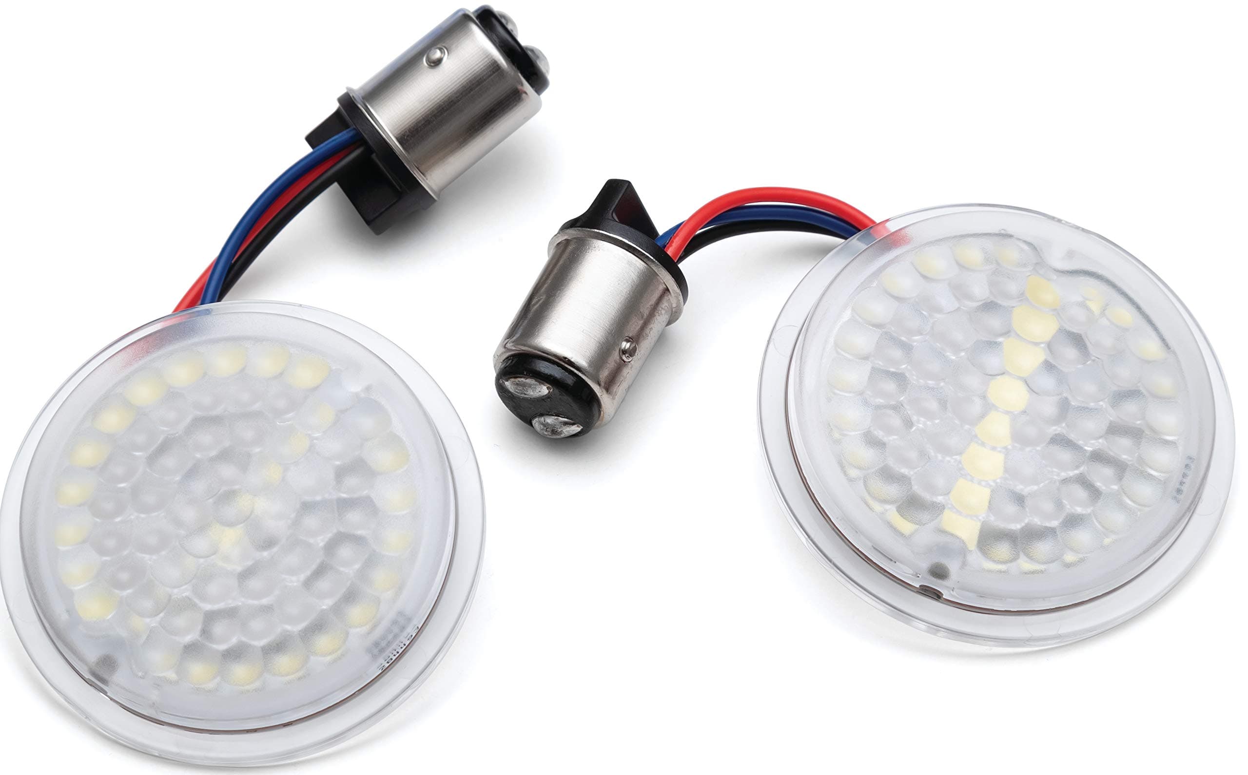 Kuryakyn 2932 Motorcycle Lighting Accessory: LuminEZ Front Turn Signal Replacement for Type 1157 Bulb with White/Amber LED, Bullet Style, 1 Pair