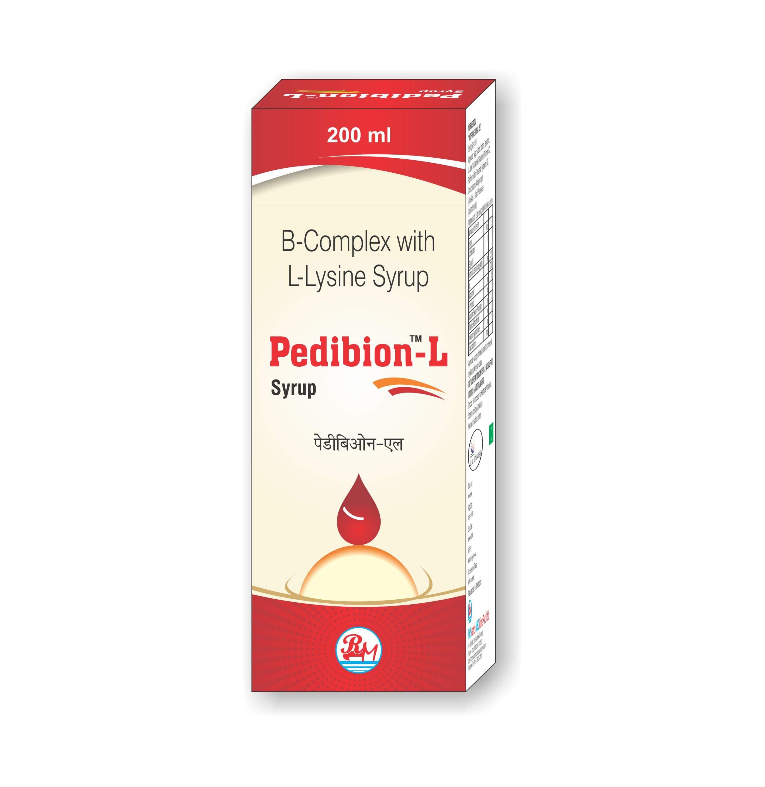 Oribelle pedibolin-L Syrup B-Complex with L-Lysine Syrup 200 ml*2