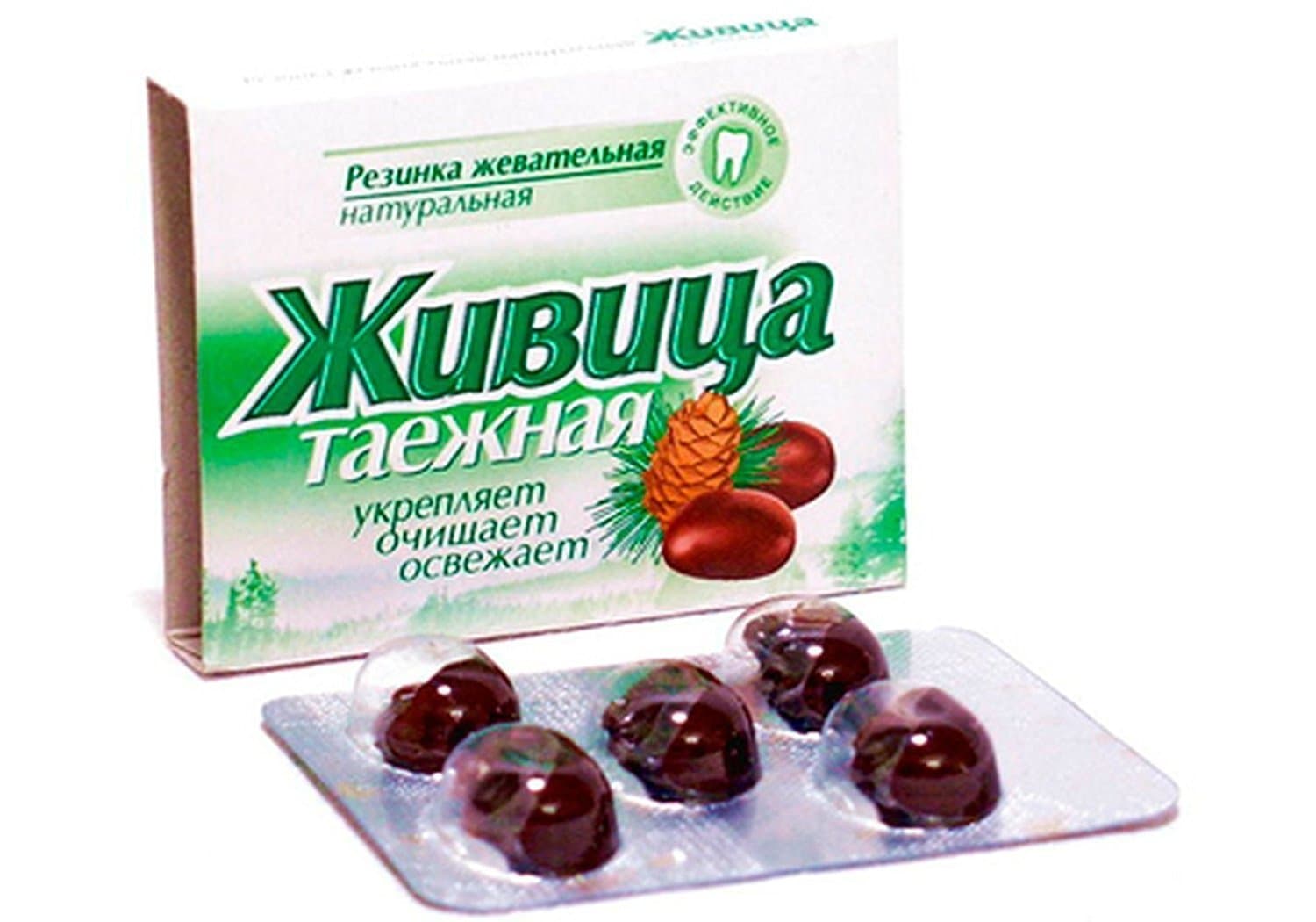 Siberian Cedar Resin Chewing Gum 10-40 Packs By 5pcs0.8grams; Natural, Made in Siberia (Russia), with Anti-bacterial and Anti-veral Effect. Cedar Galipot, Cedar Turpentine (10 blisters by 5 pcs0.8grams)
