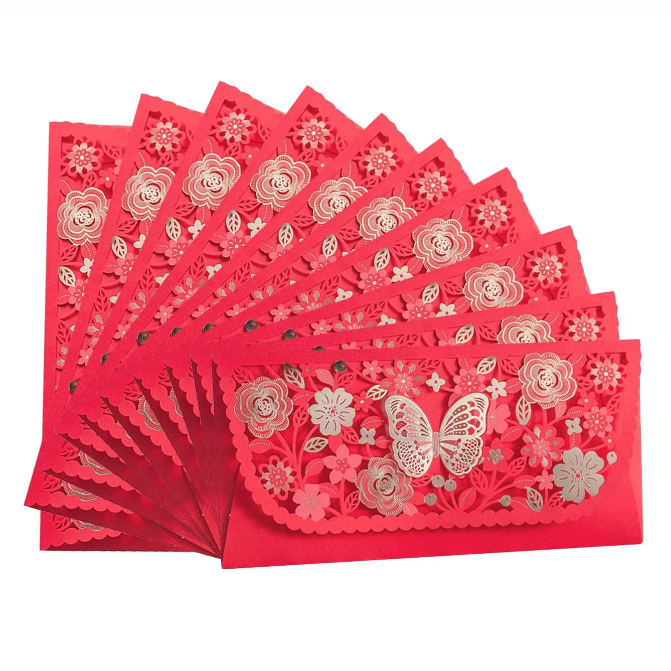 BlueMart10PCS Chinese Red Envelopes Money Pocket Envelope Lucky Money Gift Envelopes Hong Bao Wedding Red Envelopes for B-E 0