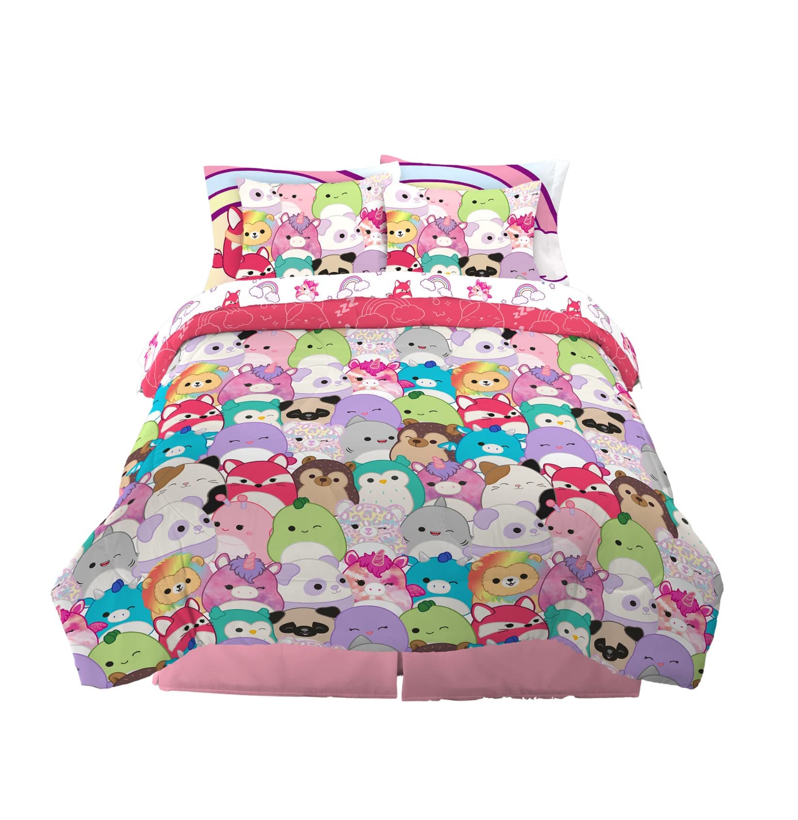 Franco Squishmallows Bedding Super Soft Comforter and Sheet Set with Sham, 7 Piece Full Size