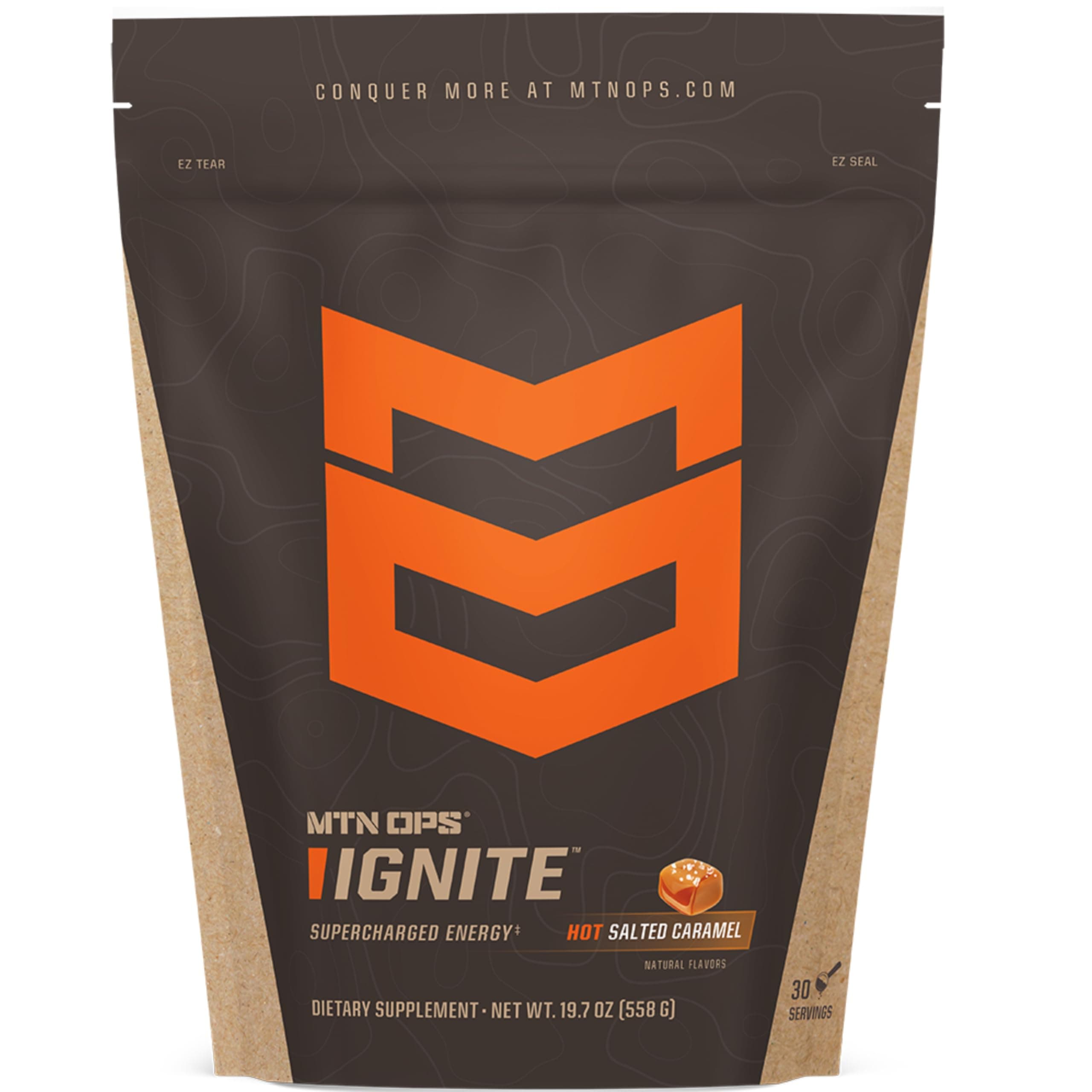 Hot Ignite Supercharged Energy Drink Mix Coffee Alternative, 30-Serving Bag, Salted Caramel