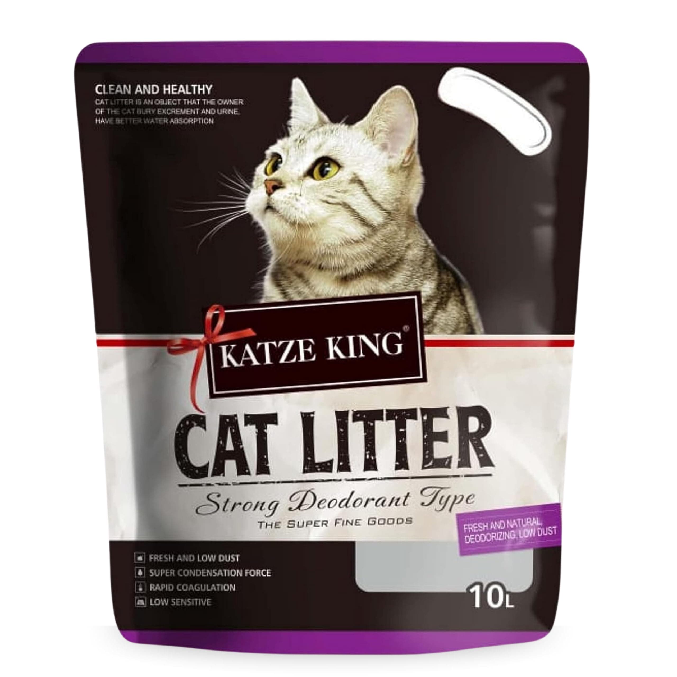 Katze King Exclusive Scoopable Cat Litter - 7Kg/10L,with Lavender Fragrance | Clean Non-Dust Clumping Type Exclusive Scoopable with Odour Control