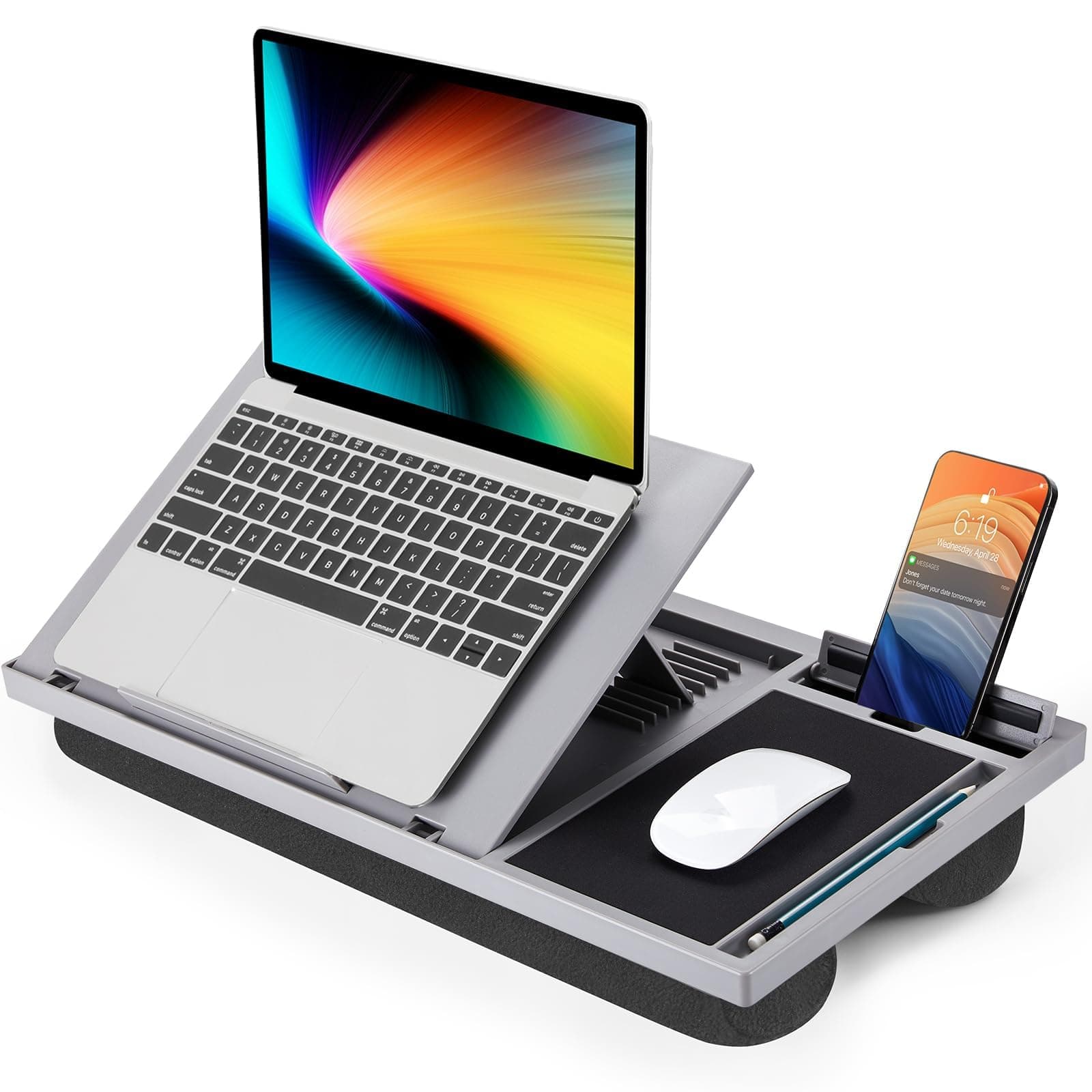 LORYERGOAdjustable Laptop Desk with Cushion & Laptop Stand for Desk