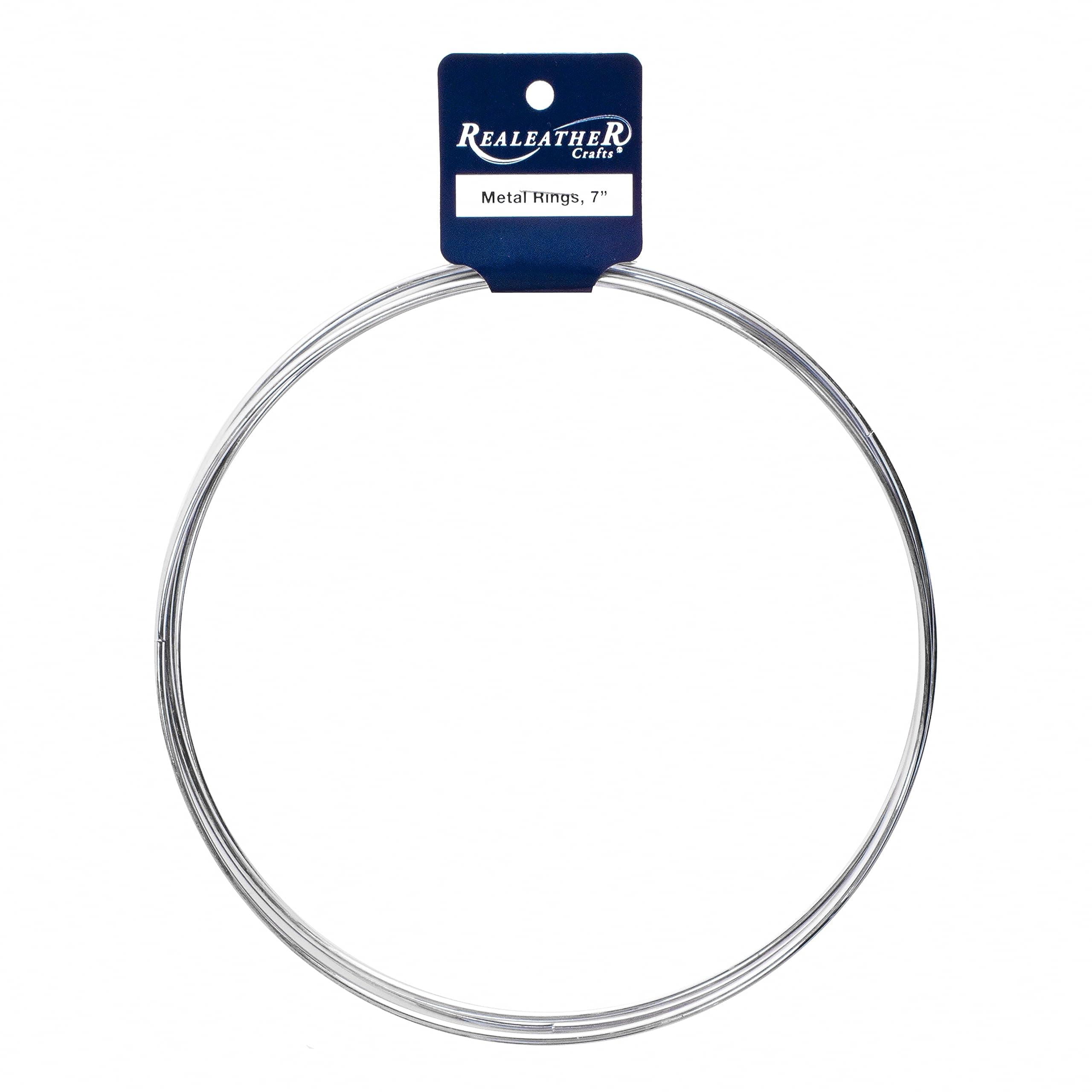 Realeather Crafts Zinc Metal Rings, 7-Inch, 3/pkg, White, 1 Pack