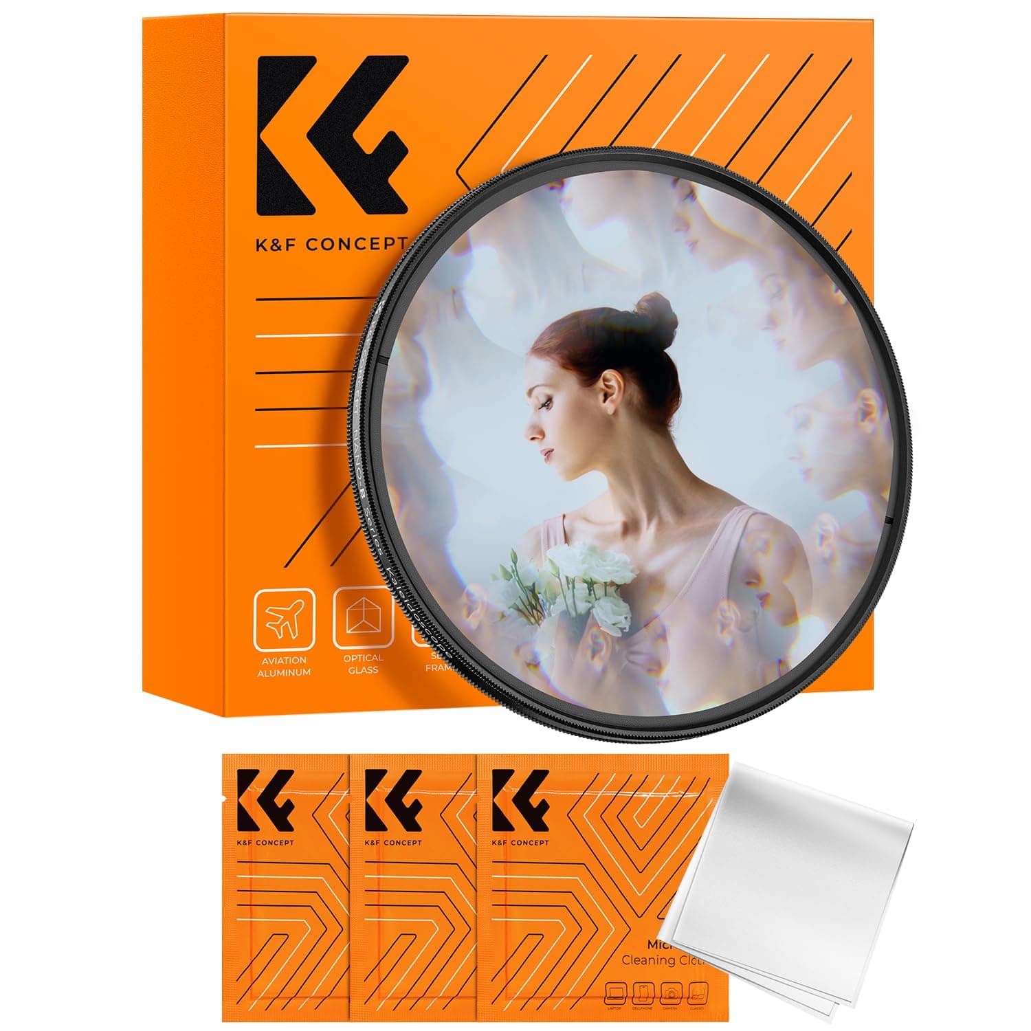K&F Concept 82mm Kaleidoscope Filter, Special Effects Filter Prism Crystal Glass with Multi Refraction Subjects for Camera Lens