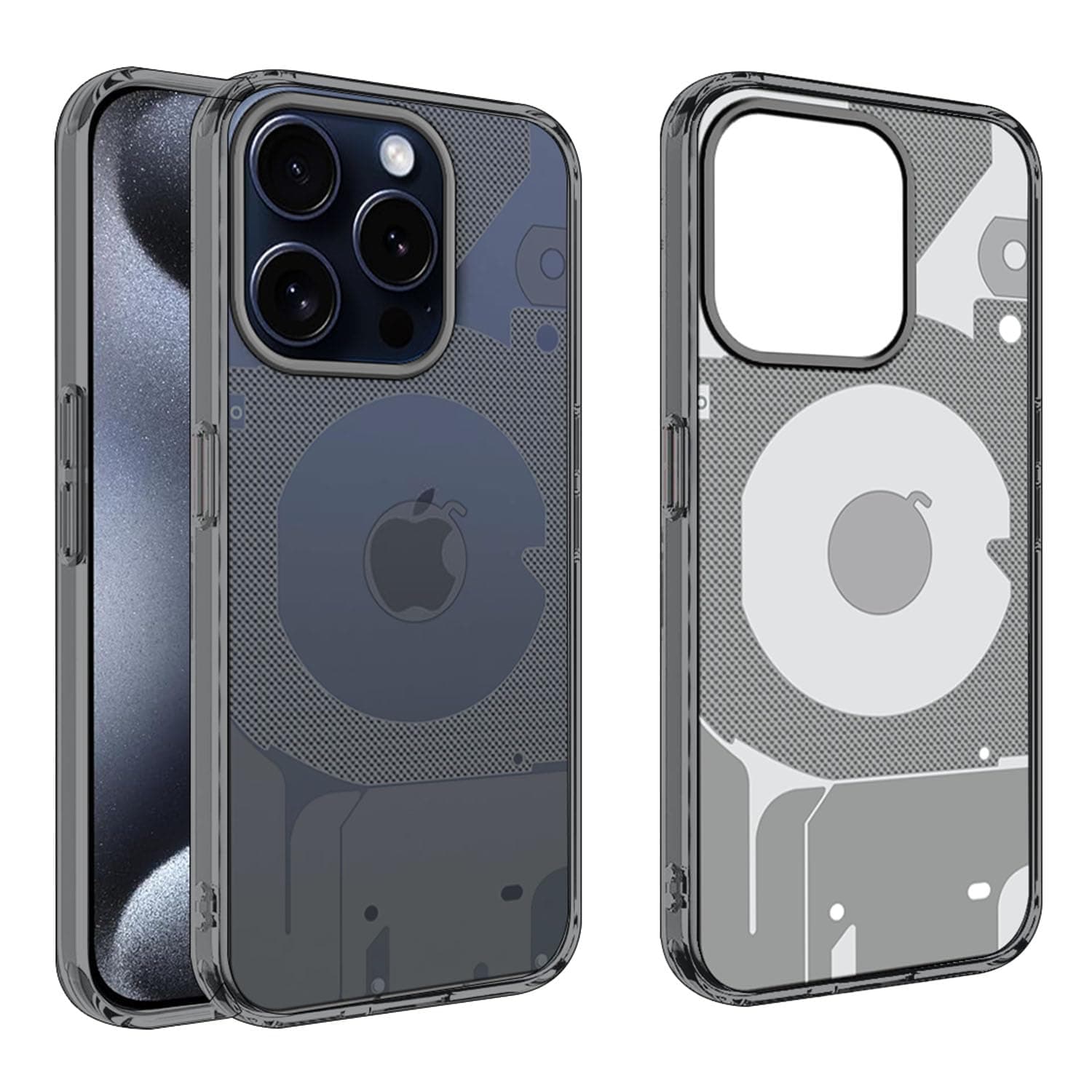 Back Cover Case for iPhone 15 Pro Max (Designer Matte Finish Soft Transparent)-Smoke Grey Transparent