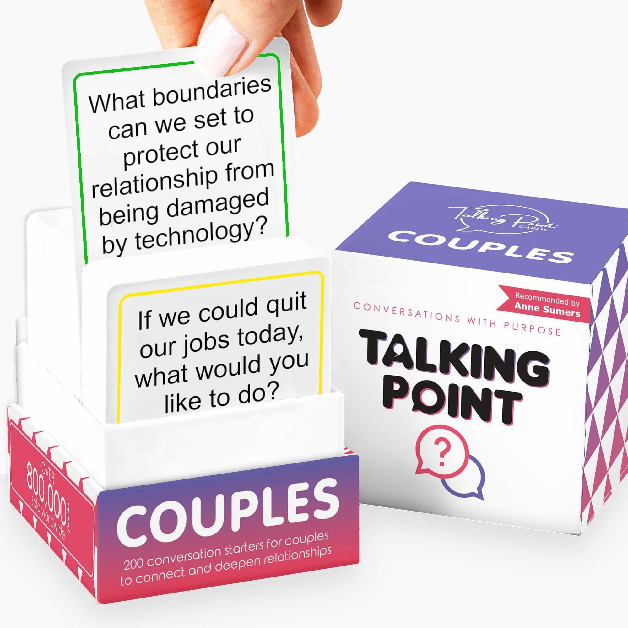 TALKING POINT CARDS 200 Couples Conversation - Dating Game for Adults - Enjoy Better Relationships and Deeper Intimacy - Fun Couples Game for Date Night, Valentine Games for Couples
