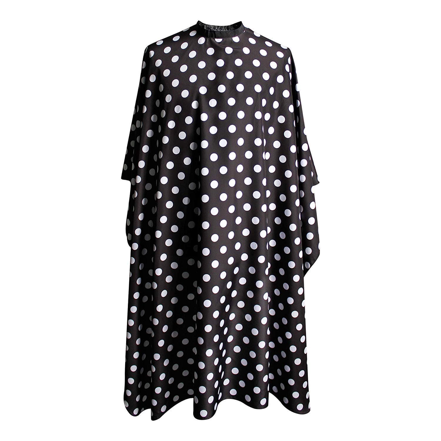 Professional Salon Cape - Polyester Hair Cutting Cape, 54"x62", Black and White Dots