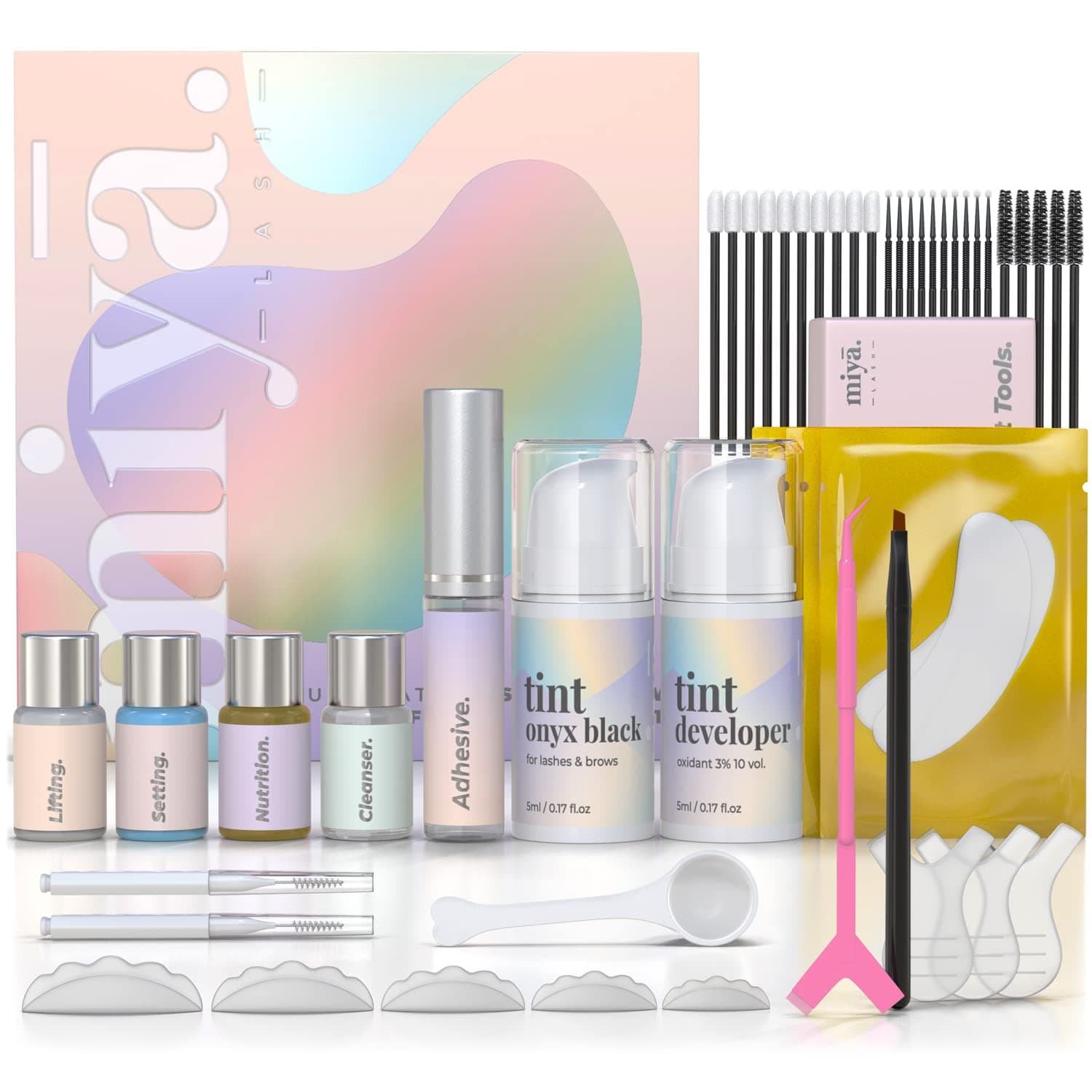 All in 1 Eyelash and Eyebrow Lift Kit - Lash Lift and Tint, Brow Lamination and Tint, Keratin Lash Perm LVL, Beginner Friendly, All Tools Included
