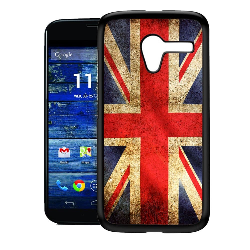 [TeleSkins] - UK Flag Grunge - Moto X Case - Ultra Durable HARD PLASTIC Protective Snap On back Case / Cover for Moto X. [Fits Moto X (1st Gen) for Teen Girls]