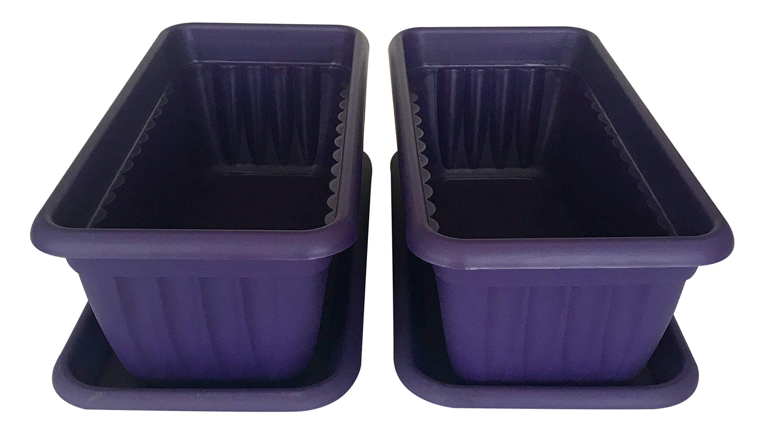 Premium High-Density Plastic Planter Denise 13.8" Set of 2 Units (Violet)