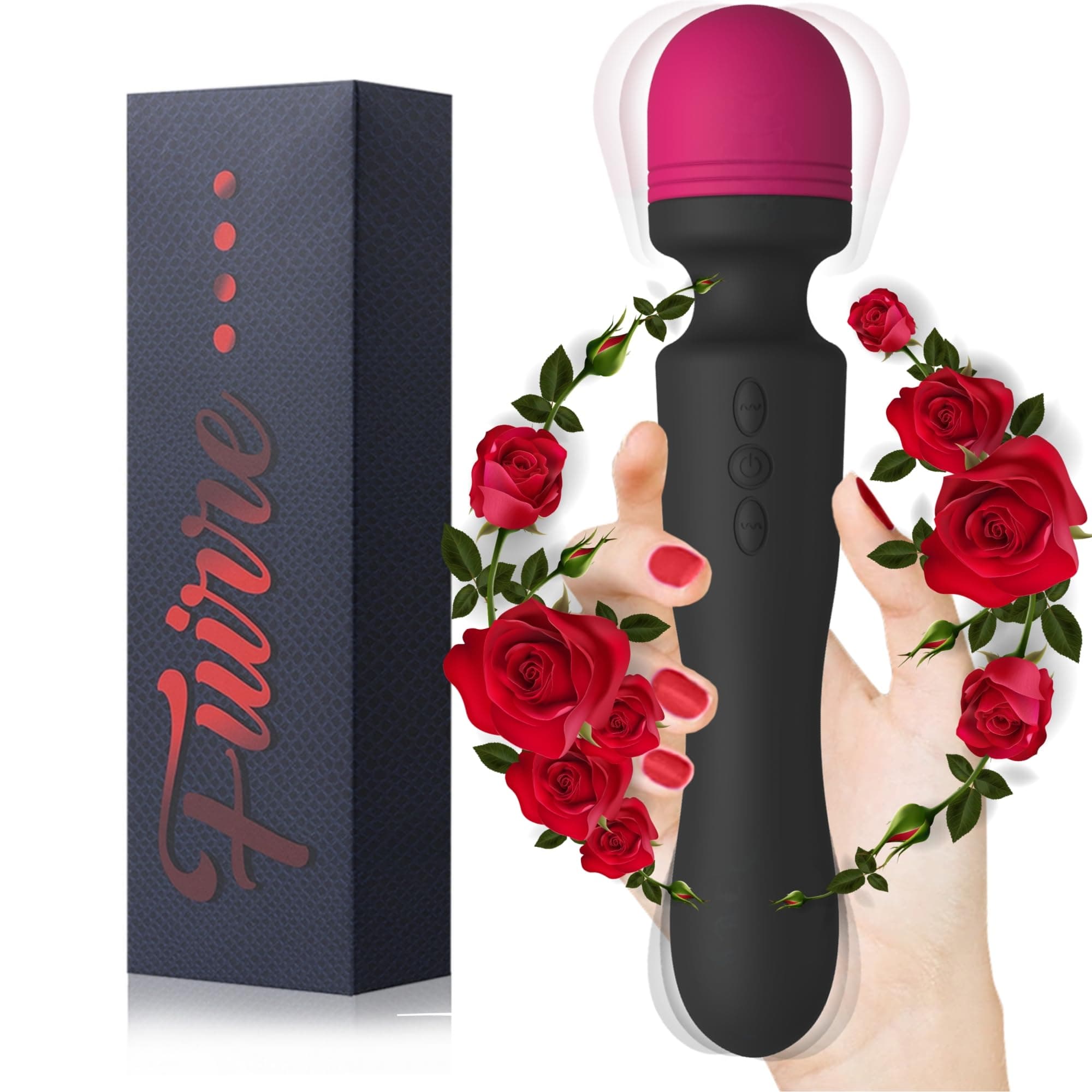 New Cordless Double-Ended Available Relaxation Myofascia Tool Handheld Portable Travel Home Office Work Sports Silicone Use to Relieve Deep Tissue Muscle Pain and Fatigue,RedBlack