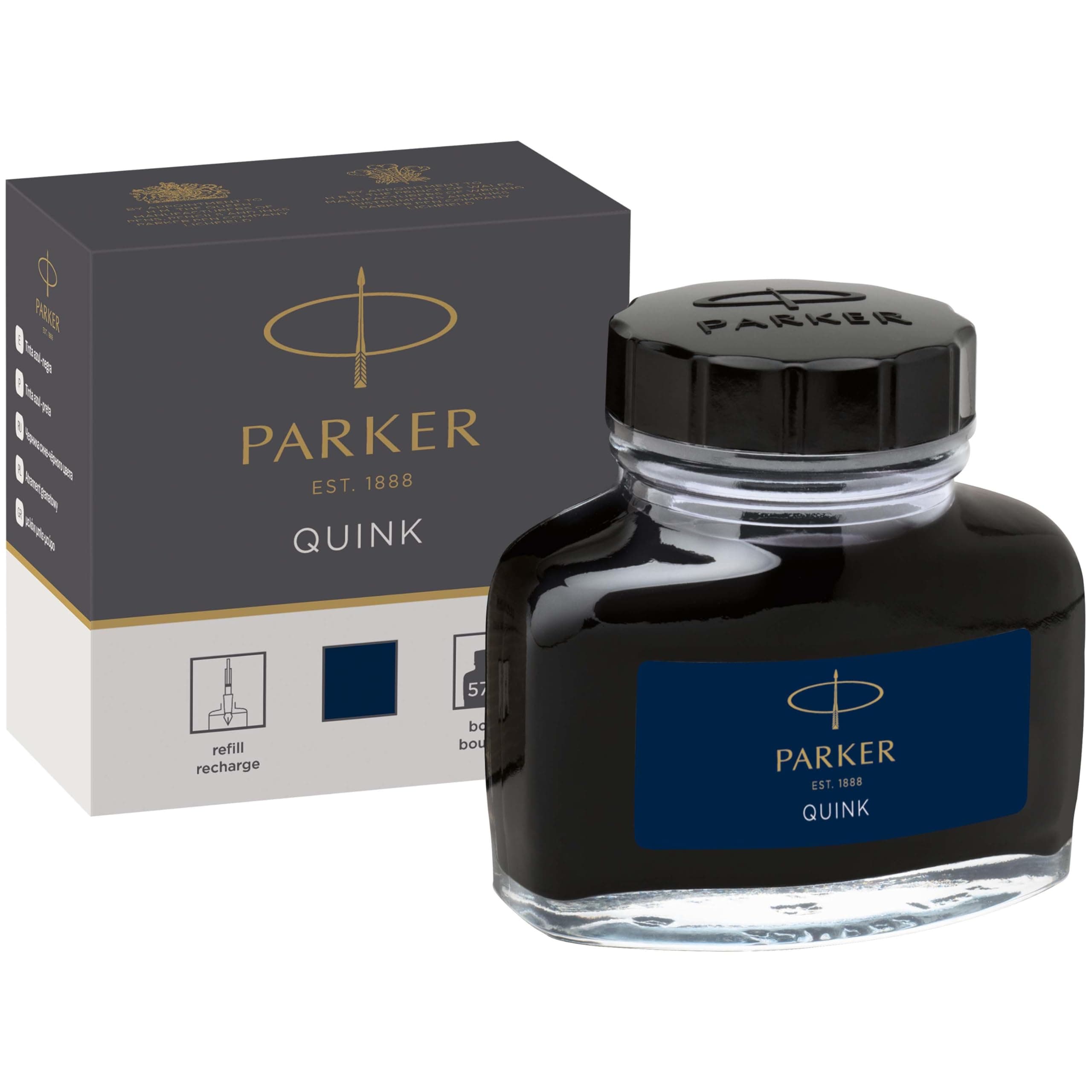 Quink Fountain Pen Ink Bottle, Blue-Black, 57 ml