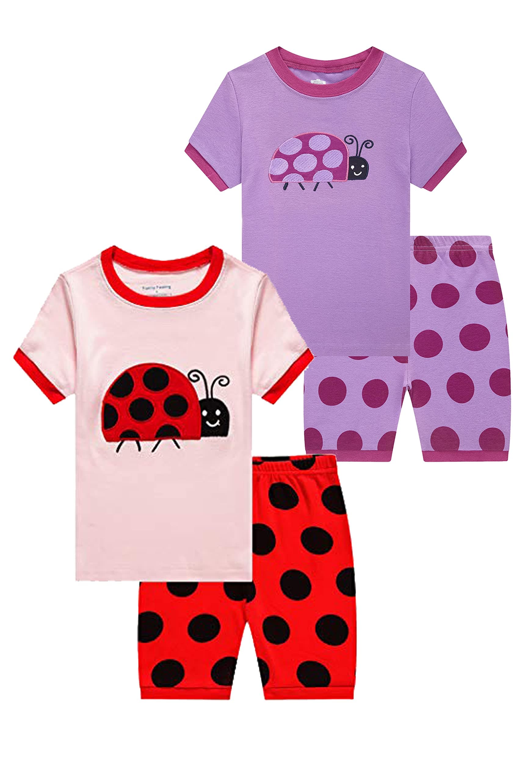 Family Feeling Giraffe Little Girls' Short Pajamas 100% Cotton Clothes