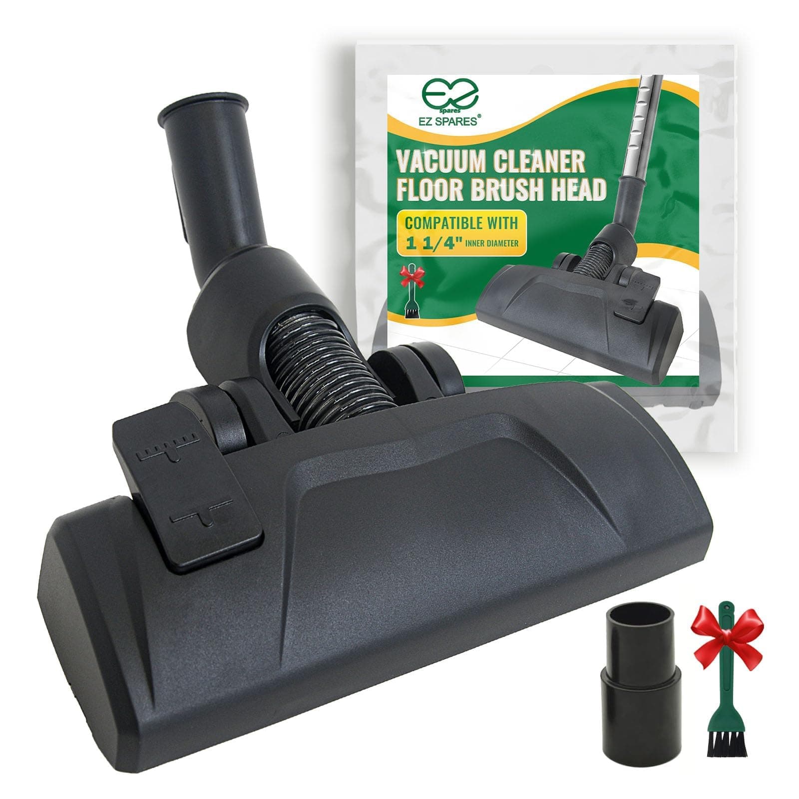 Universal Vacuum Cleaner Floor Brush Head,32/35mm Attachment for Hard Floor and Carpet, 2-in-1 Combo Tool with Swivel Neck and Rolling Wheels, Vacuum Replacement Parts (Black)