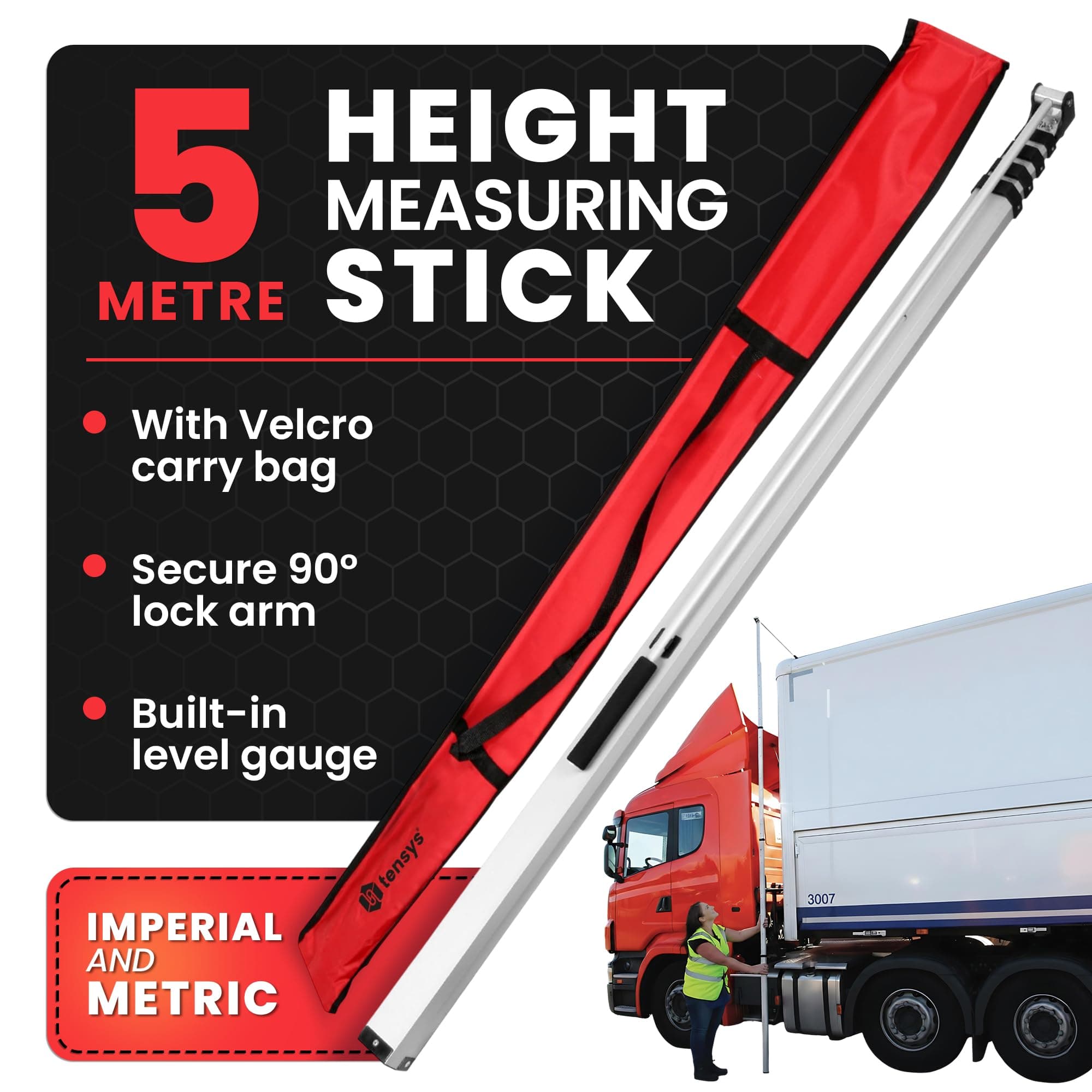 Lorry/Truck/Trailer/Caravan - Telescopic 5m Height Measuring Stick