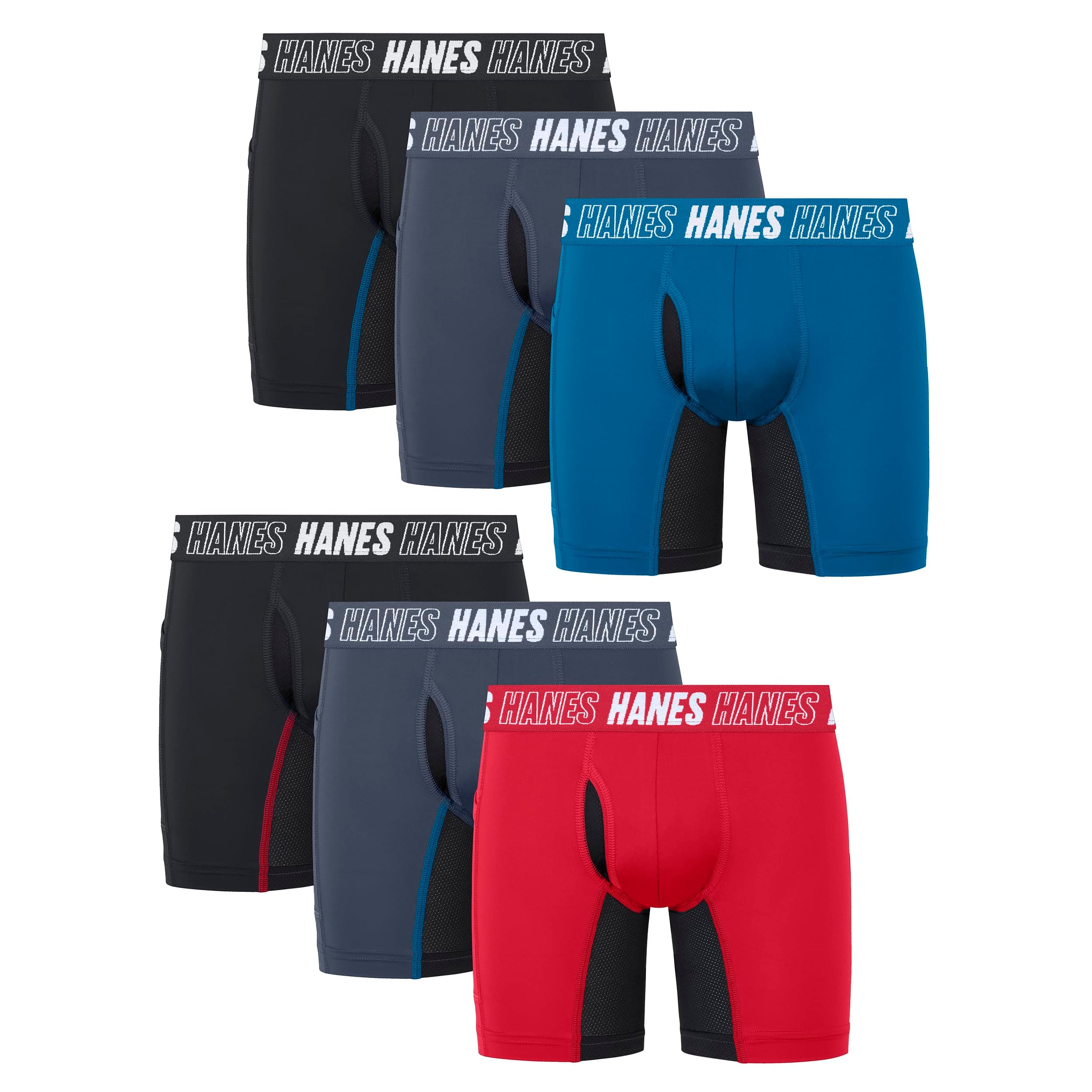 Moves Boys 6 Pack Long Leg Underwear Anti Chafing Boxer Shorts Assorted