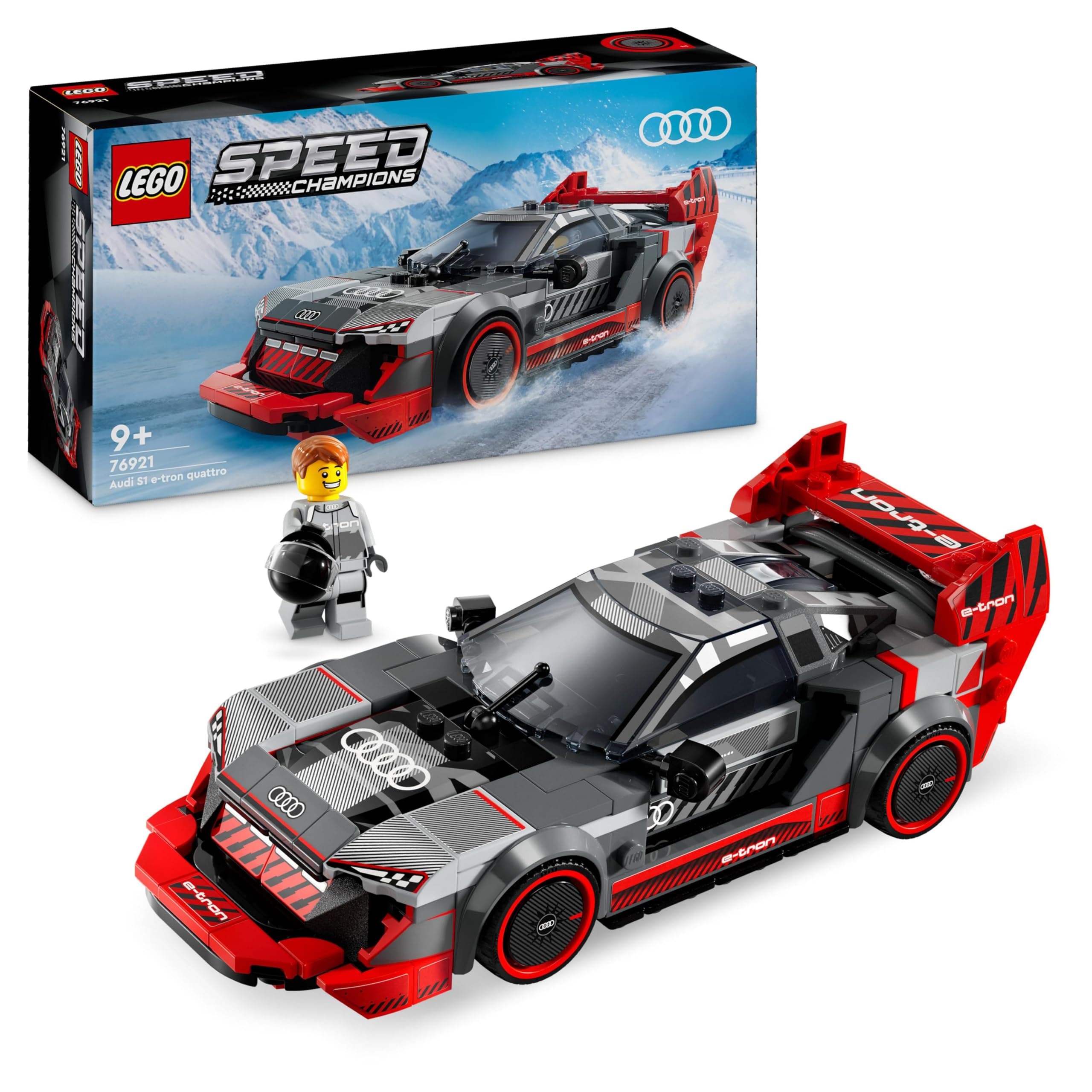 Speed Champions Audi S1 e-tron quattro Race Car Toy Vehicle, Buildable Model Set for Kids, Playable Display Gift Idea for 9 Plus Year Old Boys and Girls Who Enjoy Independent Play 76921