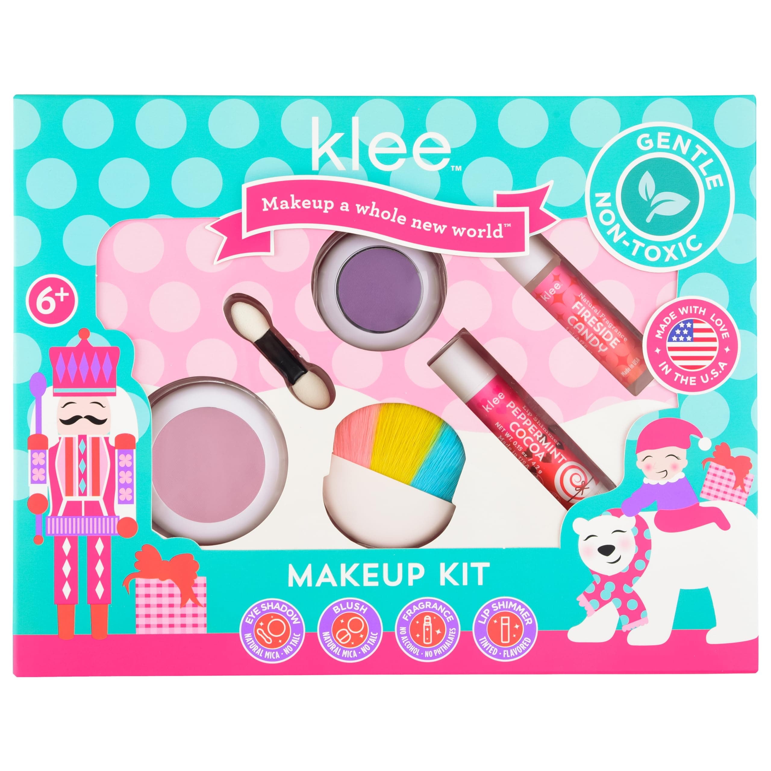 Luna Star Klee Holiday Makeup Kit. Non-Toxic and Kid-Friendly. Made in USA. (Reindeer Cove)