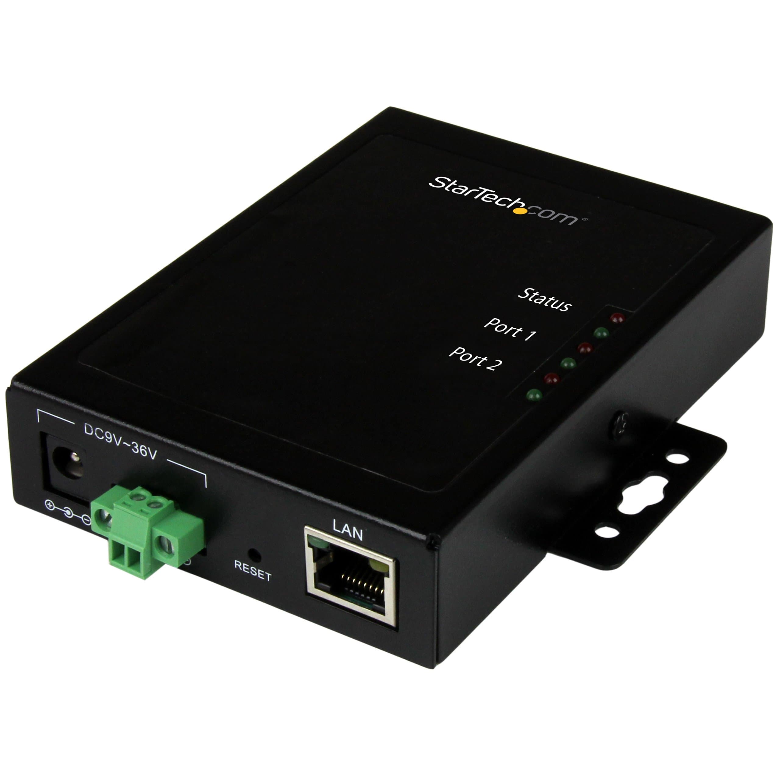 StarTech.com 2 Port Serial-to-IP Ethernet Device Server - RS232 - Metal and Mountable - Serial Device Server - RS232 Serial-Over-IP (NETRS2322P)