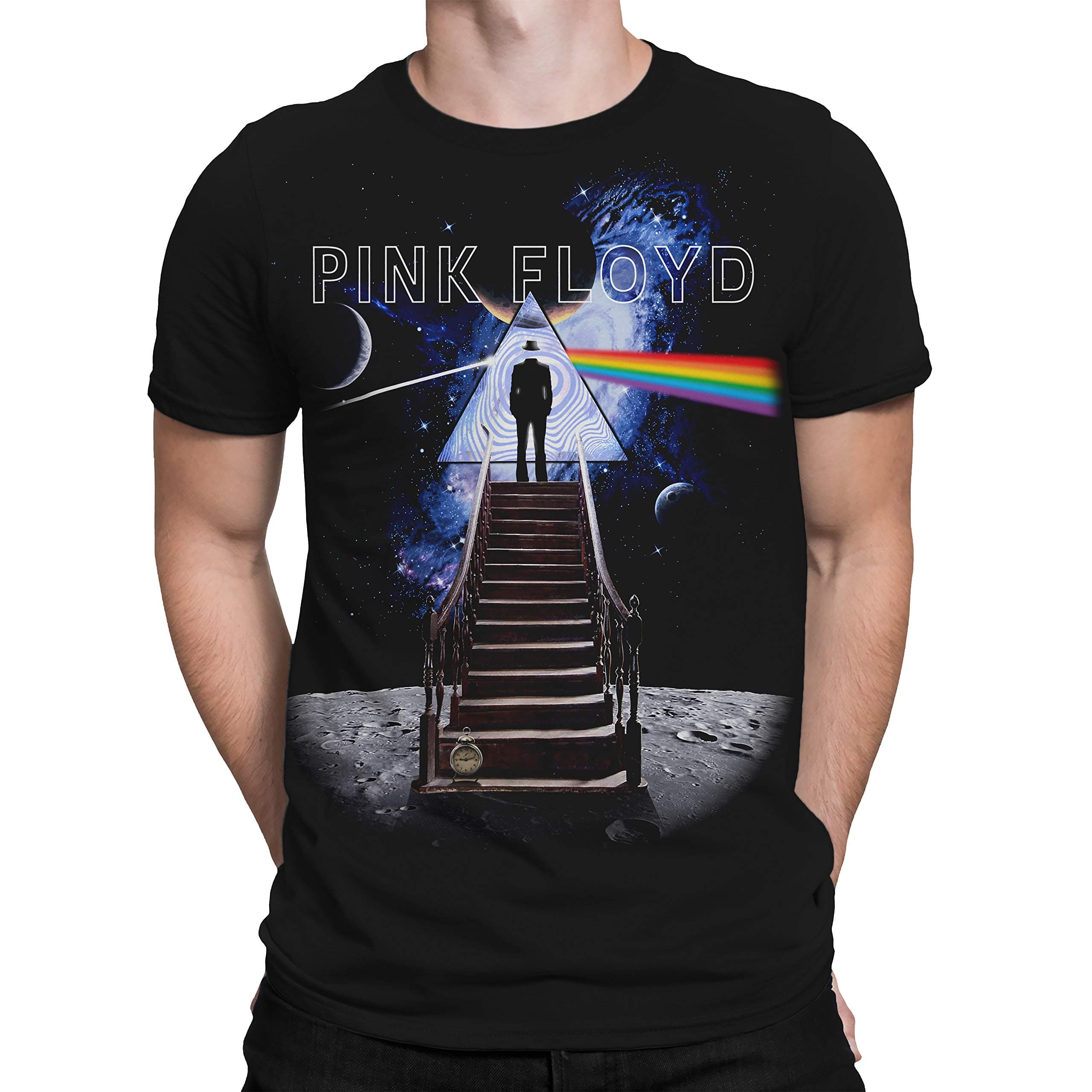 Unisex Adult Pink Floyd Stairway to The Moon T-Shirt