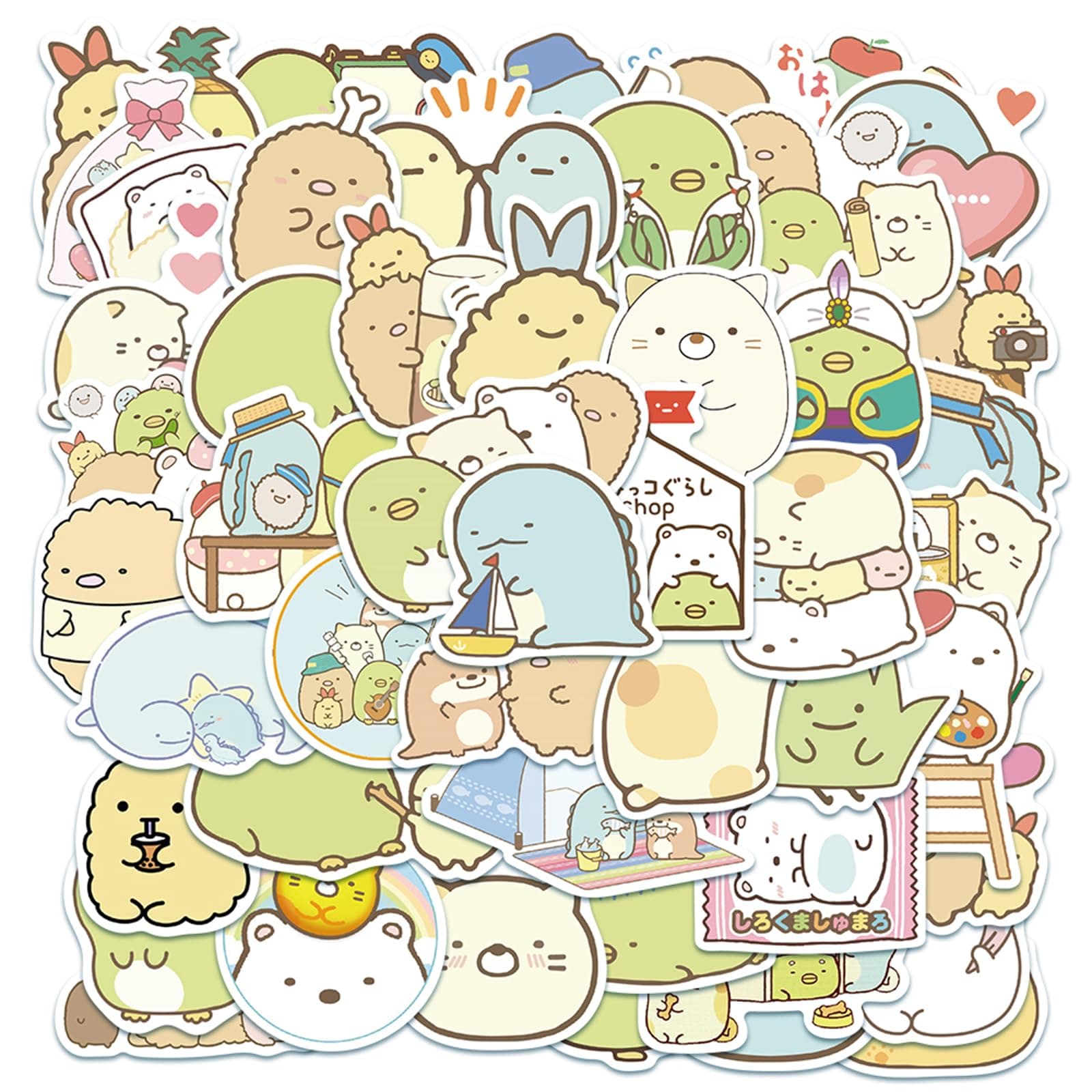 50 Pcs Kawaii Sumikkogurashi Cartoon Stickers Japanese Anime Laptop Stickers for Kids Girls Teens Water Bottles Luggage egosopp Decal