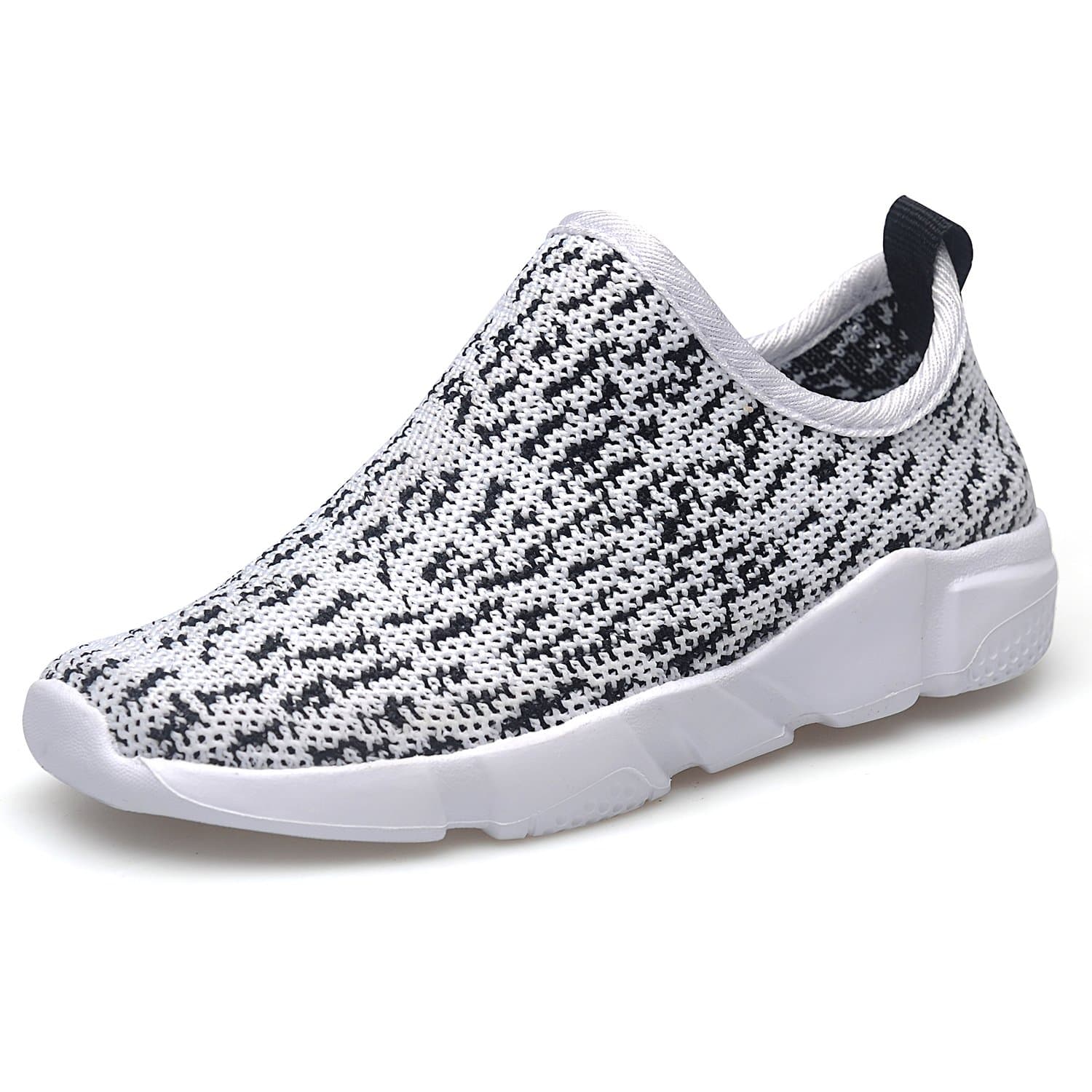 Kid's Breathable Lightweight Mesh Cute Sneakers Boys and Girls Anti-Slip Sports Running Shoes EU21 White