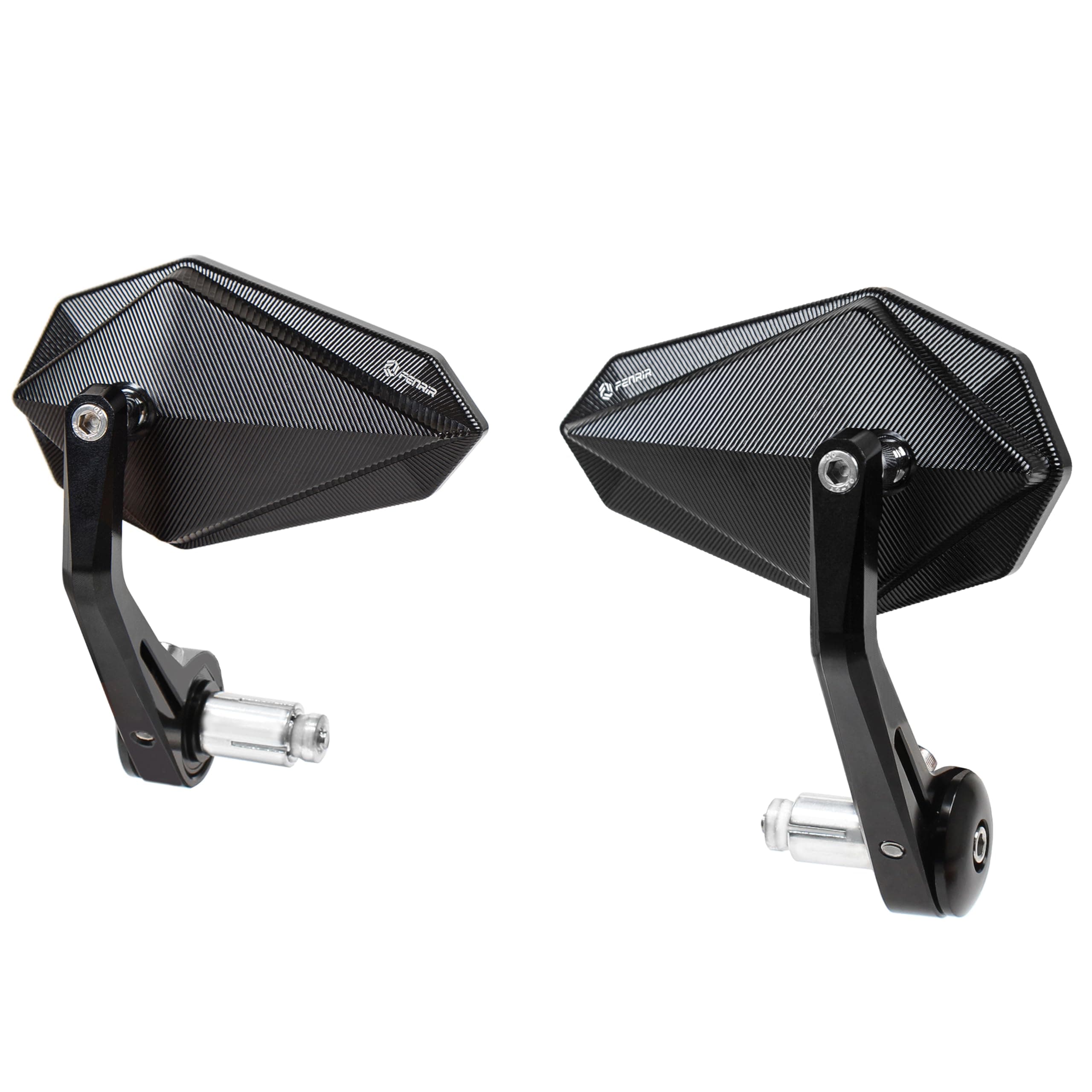 FENRIR CNC Aluminum Alloy Cafe Racer Black Motorcycle Bar End Mirrors Side 22MM 7/8" Inch Handlebar Mirror Universal Rear View For M8/M6 Standard Super Sport Naked Street Bike Cruiser Scooter Minimoto