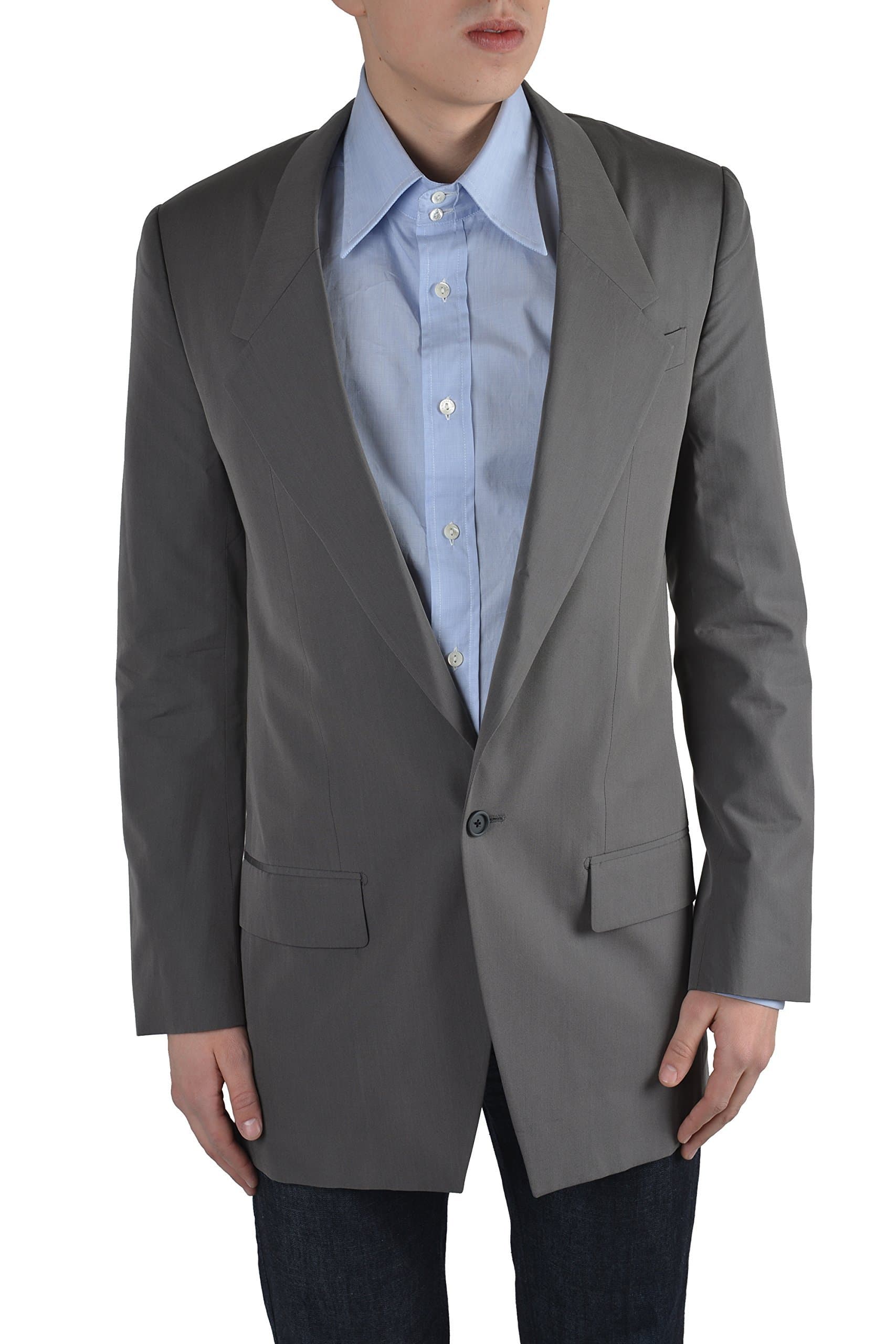 Dolce & Gabbana "Sicilia Men's Gray One Button Silk Blazer Size US 38 IT 48