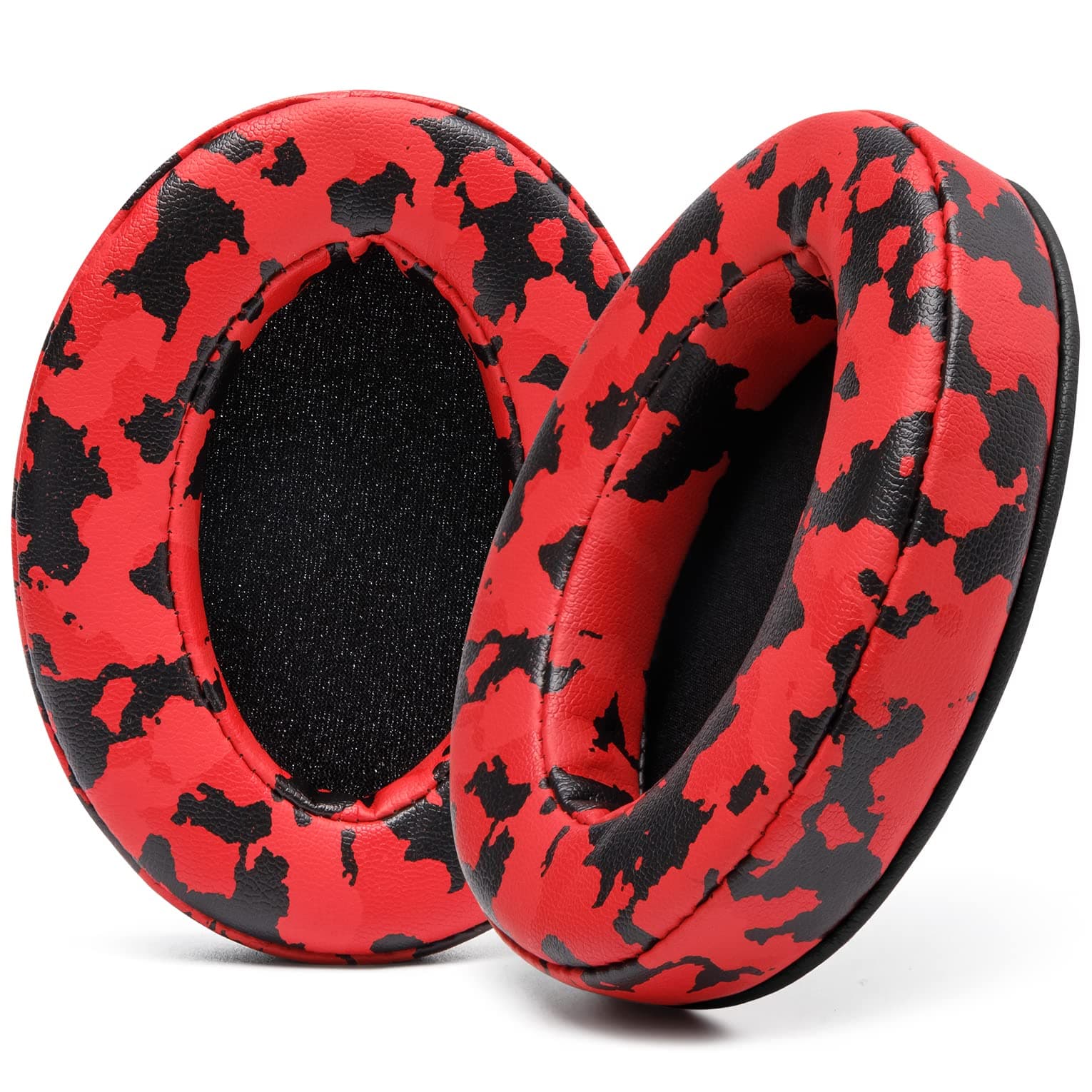 PadZ - The Ultimate Upgraded Earpads by Wicked Cushions - Compatible With Audio Technica, HyperX, SteelSeries Arctis & More - Extra Thick - Bigger Opening - Softer Memory Foam | Red Camo