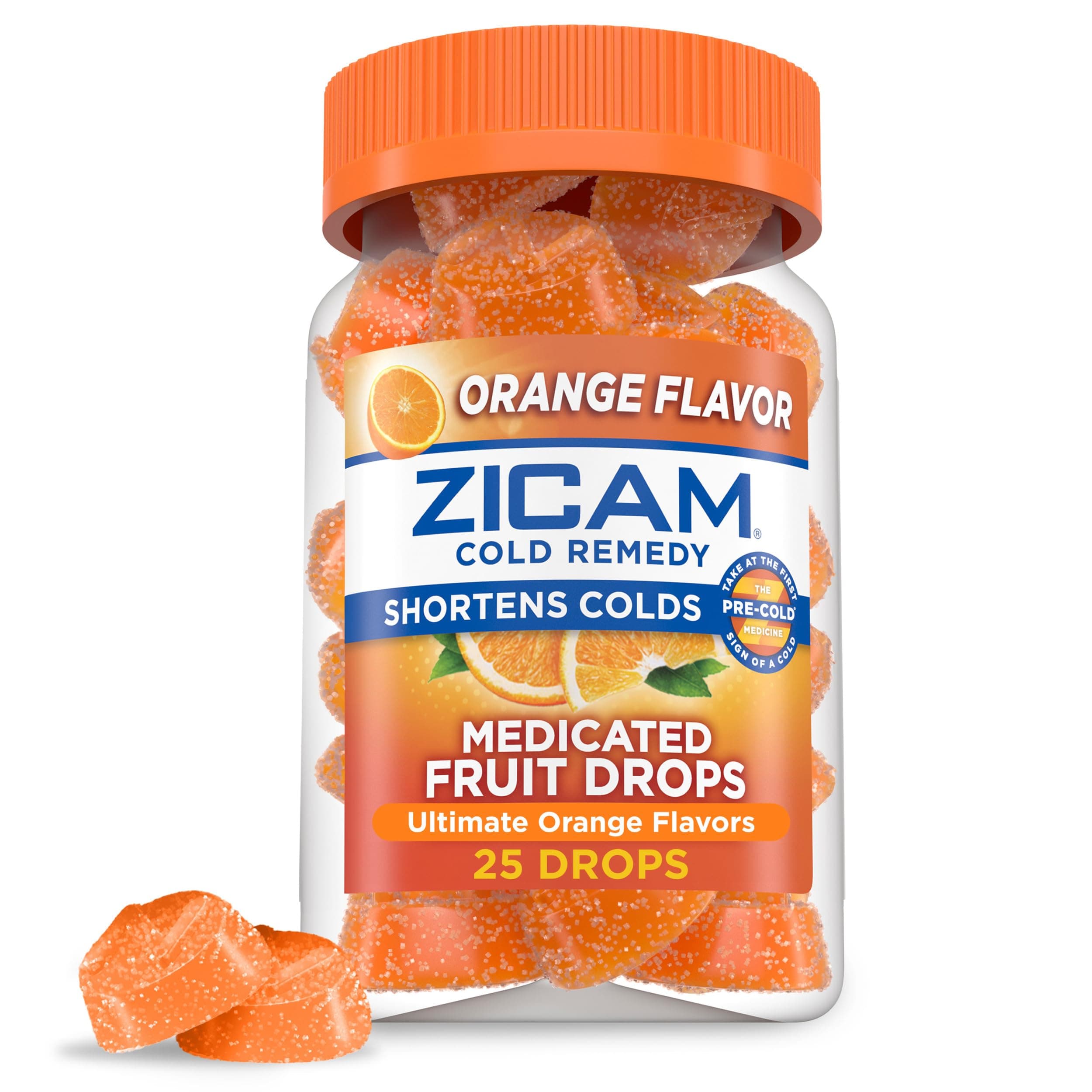 Zicam Cold Remedy Zinc Medicated Fruit Drops, Ultimate Orange, 25 Count (Pack...
