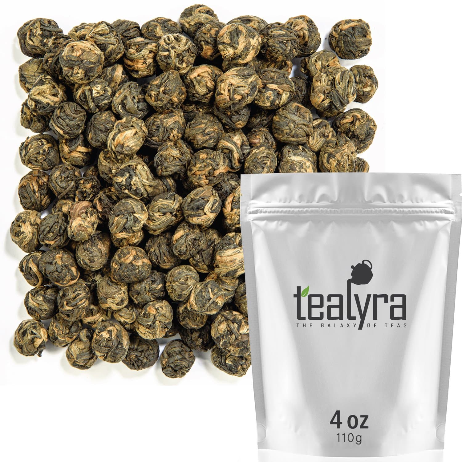 Black Dragon Pearls - Yunnan Special Black Tea - Loose Leaf Tea - Premium Tea - Bold Caffeine - 110g (4-ounce)