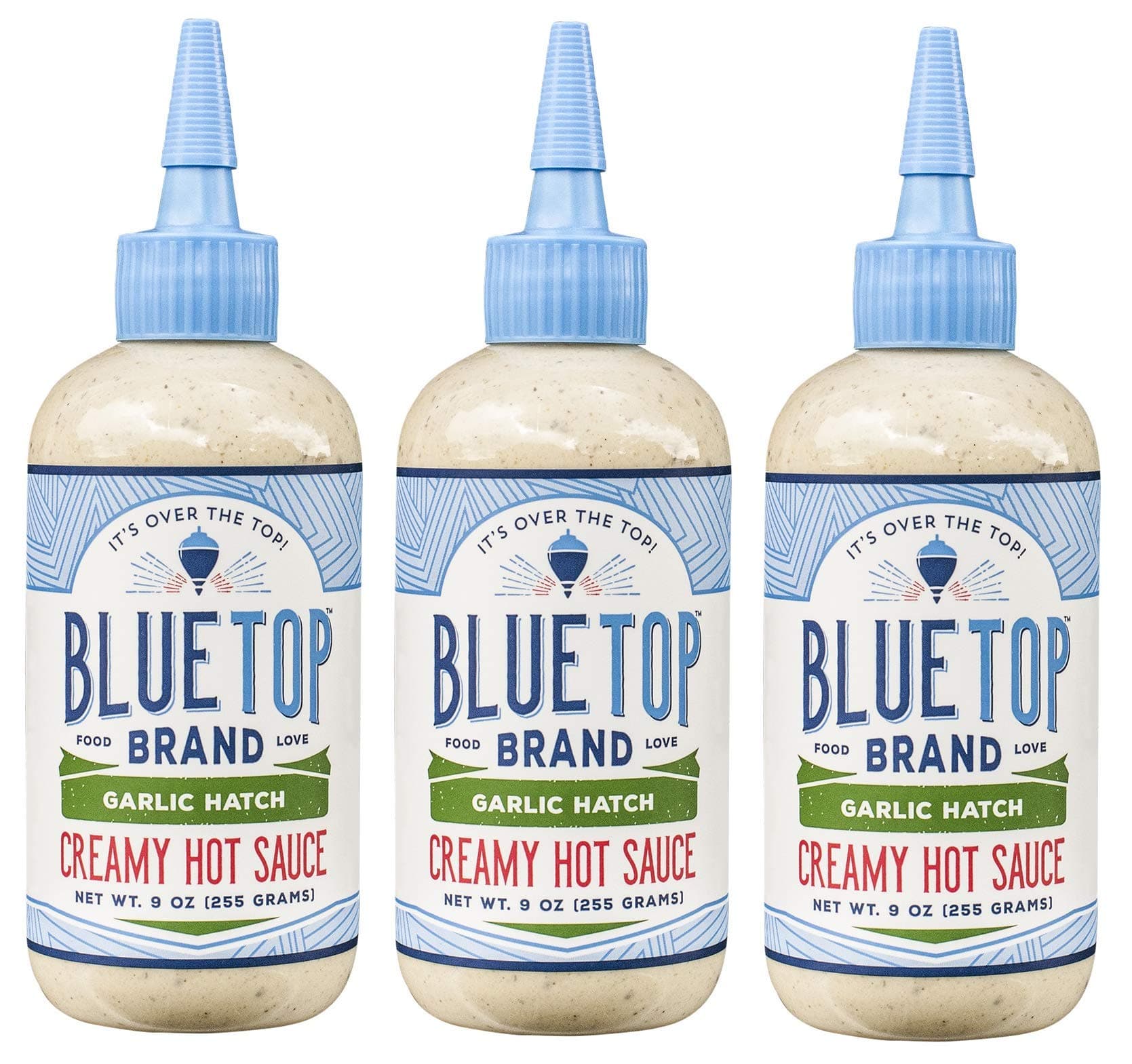 Blue Top Brand Garlic Hatch Creamy Hot Sauce 9 oz (Pack of 3)